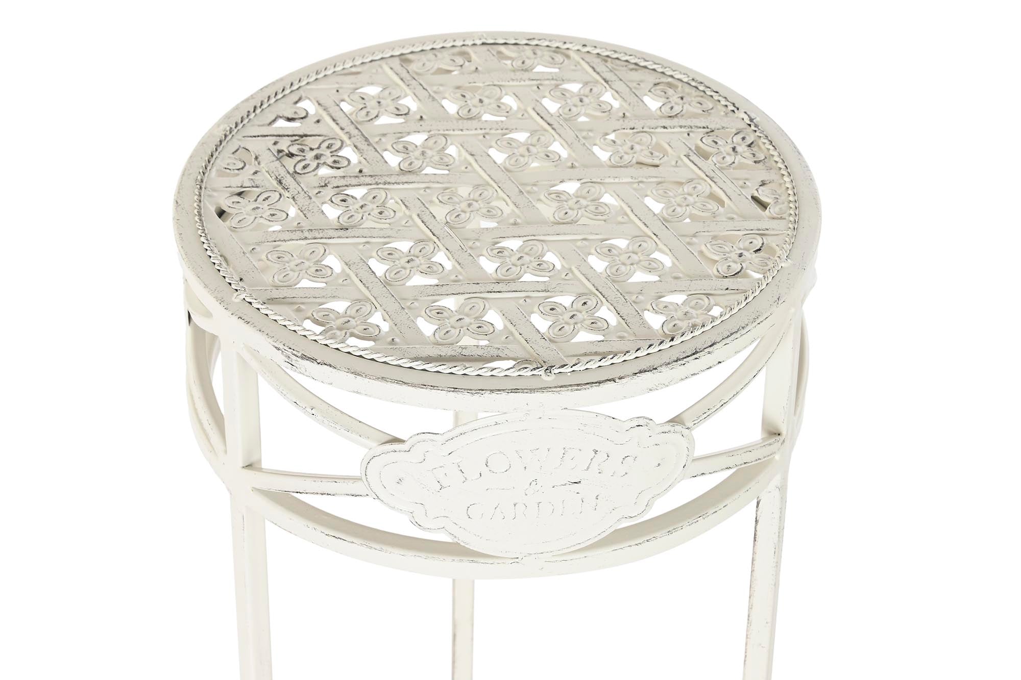 Mesita Auxiliar Set 3 Metal 30,5X30,5X70 Blanco