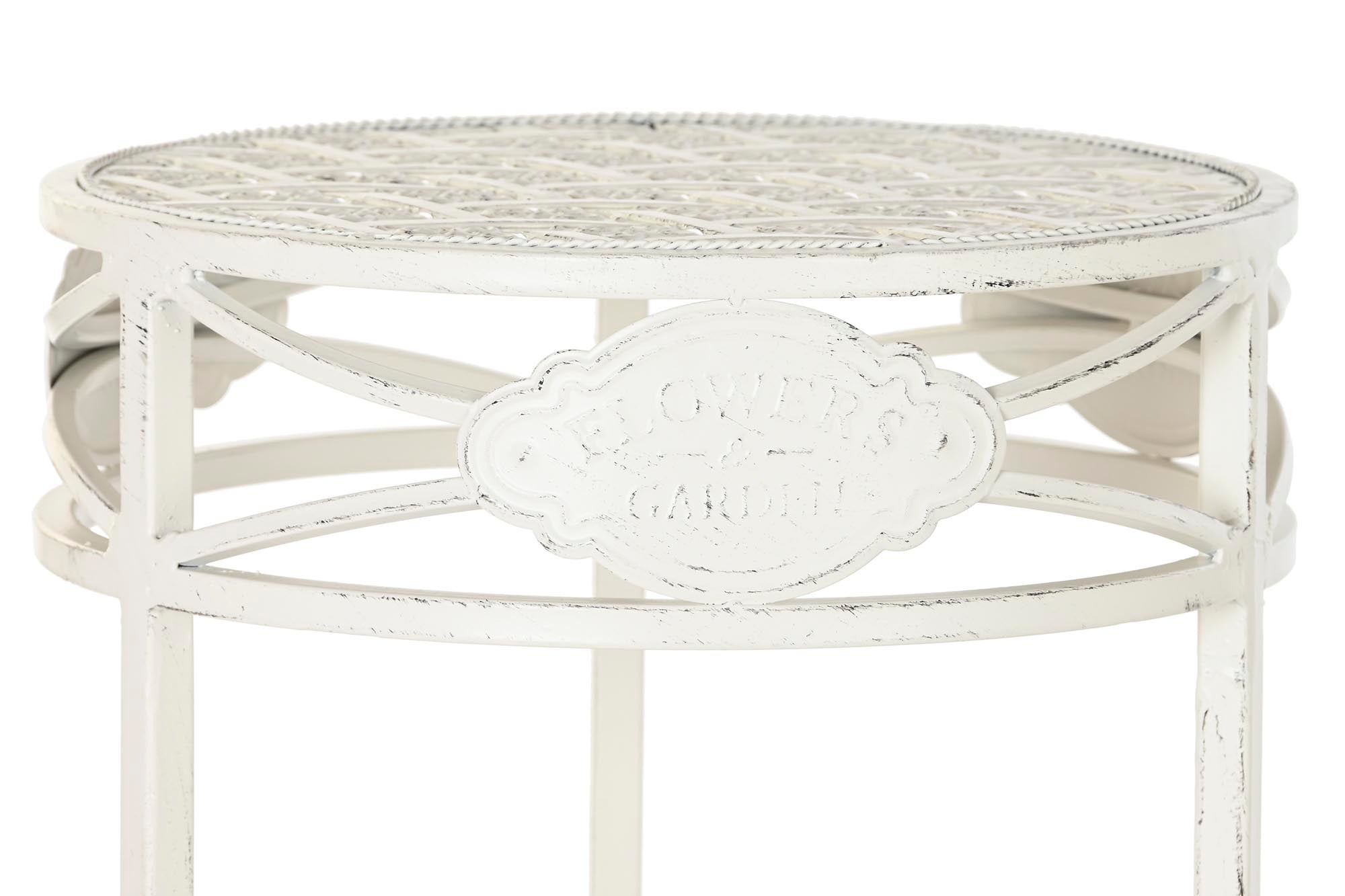 Mesita Auxiliar Set 3 Metal 30,5X30,5X70 Blanco