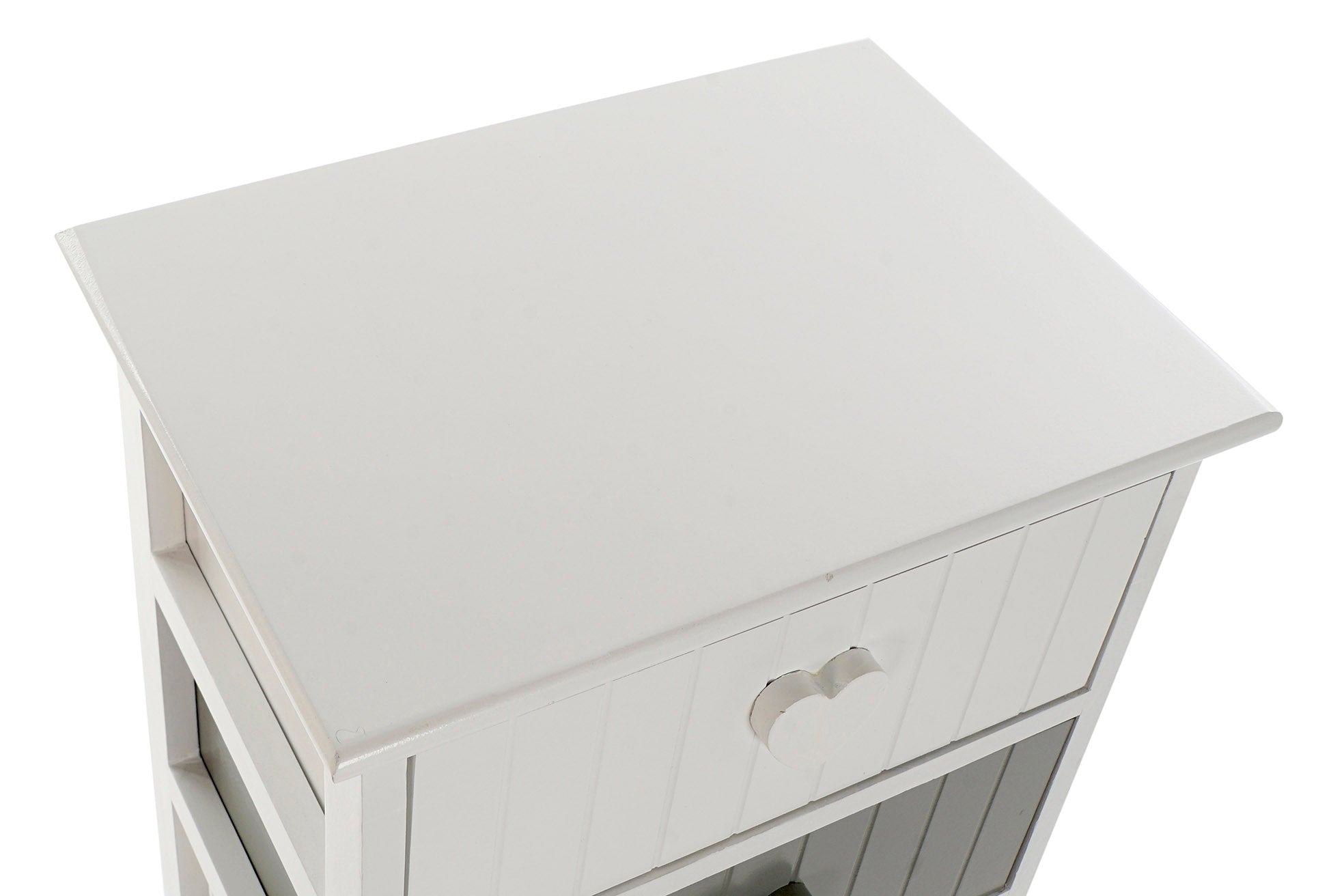 Cajonera Paulownia 40X29X90 Corazones Blanco