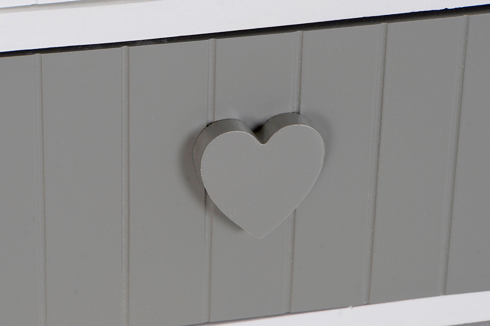 Cajonera Paulownia 40X29X90 Corazones Blanco
