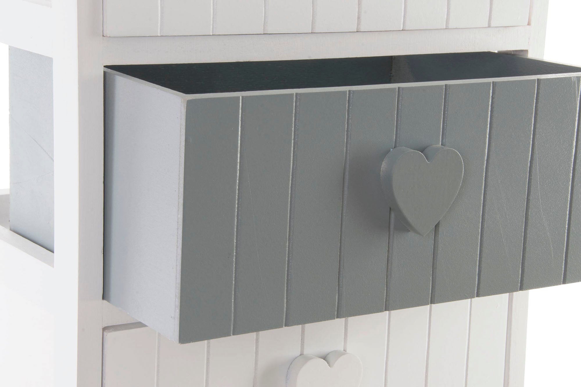 Cajonera Paulownia 40X29X73 Corazones Blanco