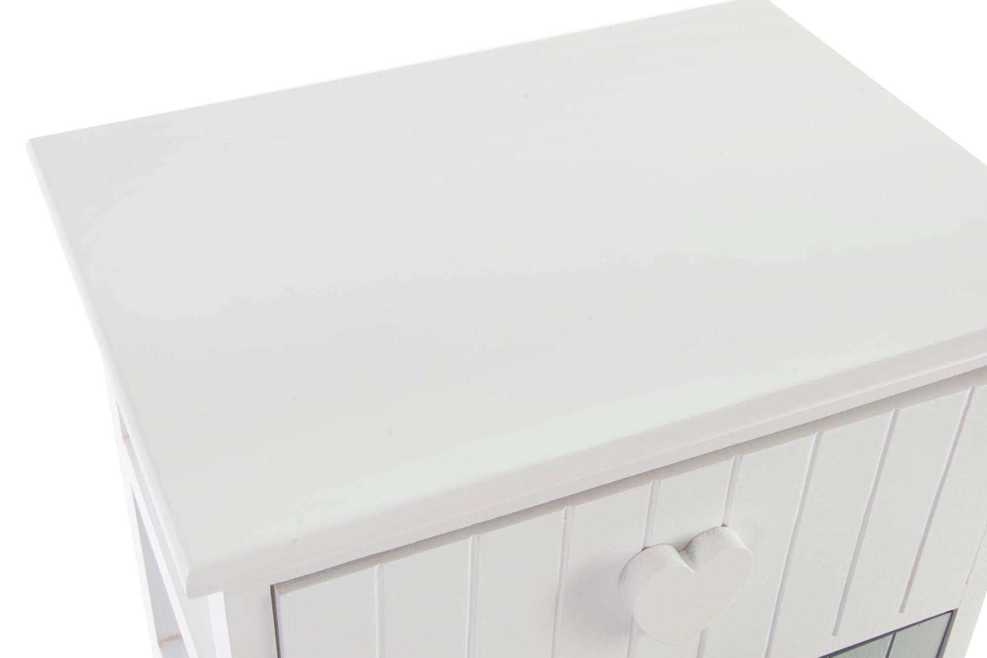 Cajonera Paulownia 40X29X73 Corazones Blanco