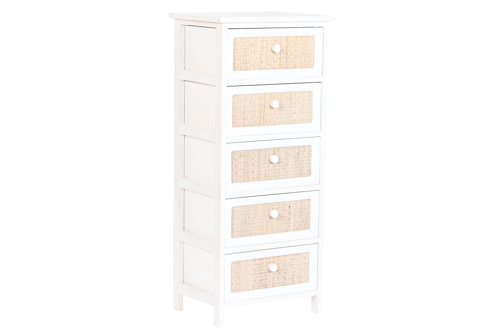 Cajonera Paulownia Seagrass 40X29X90 Decape Blanco
