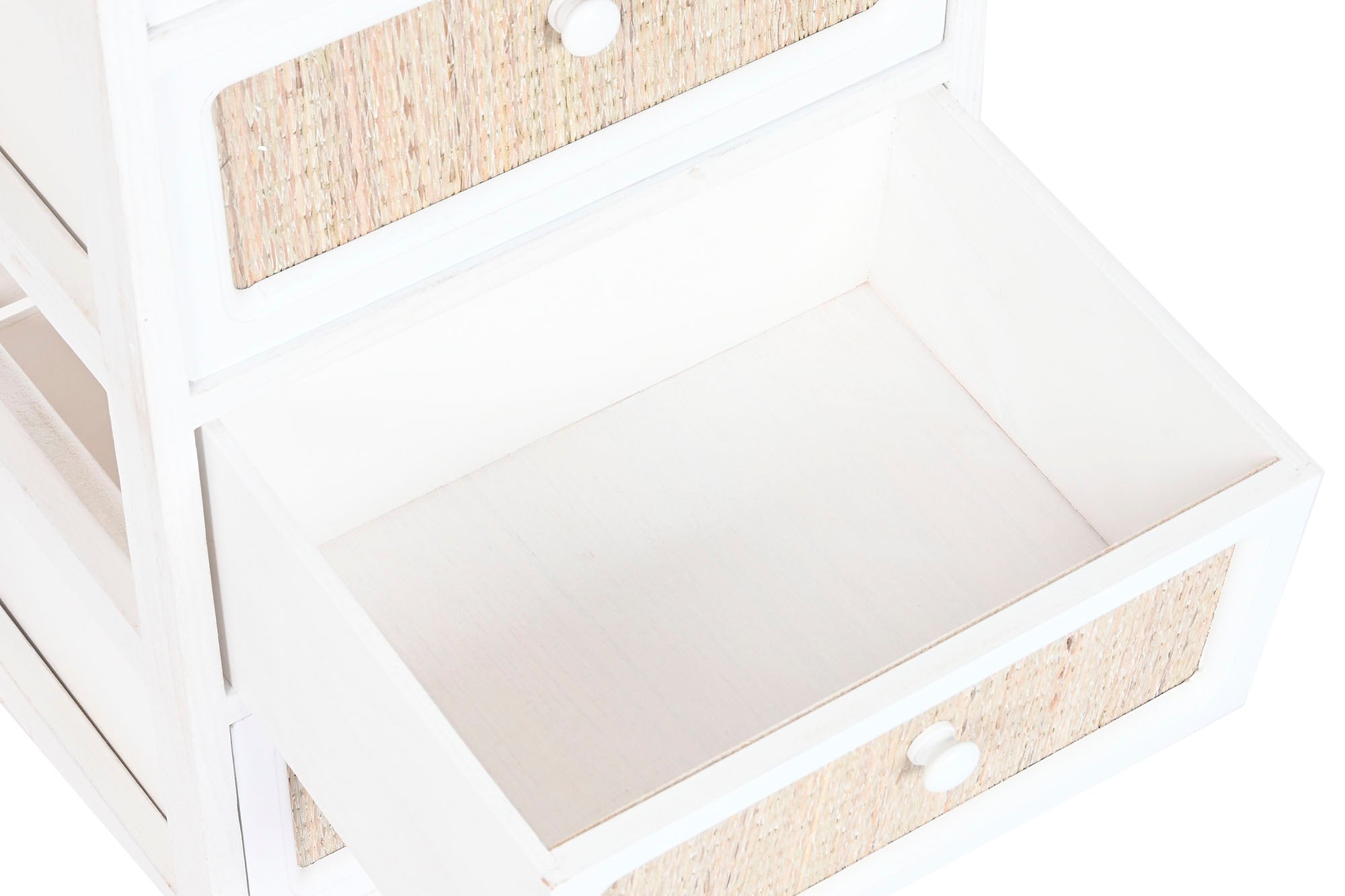 Cajonera Paulownia Seagrass 40X29X90 Decape Blanco