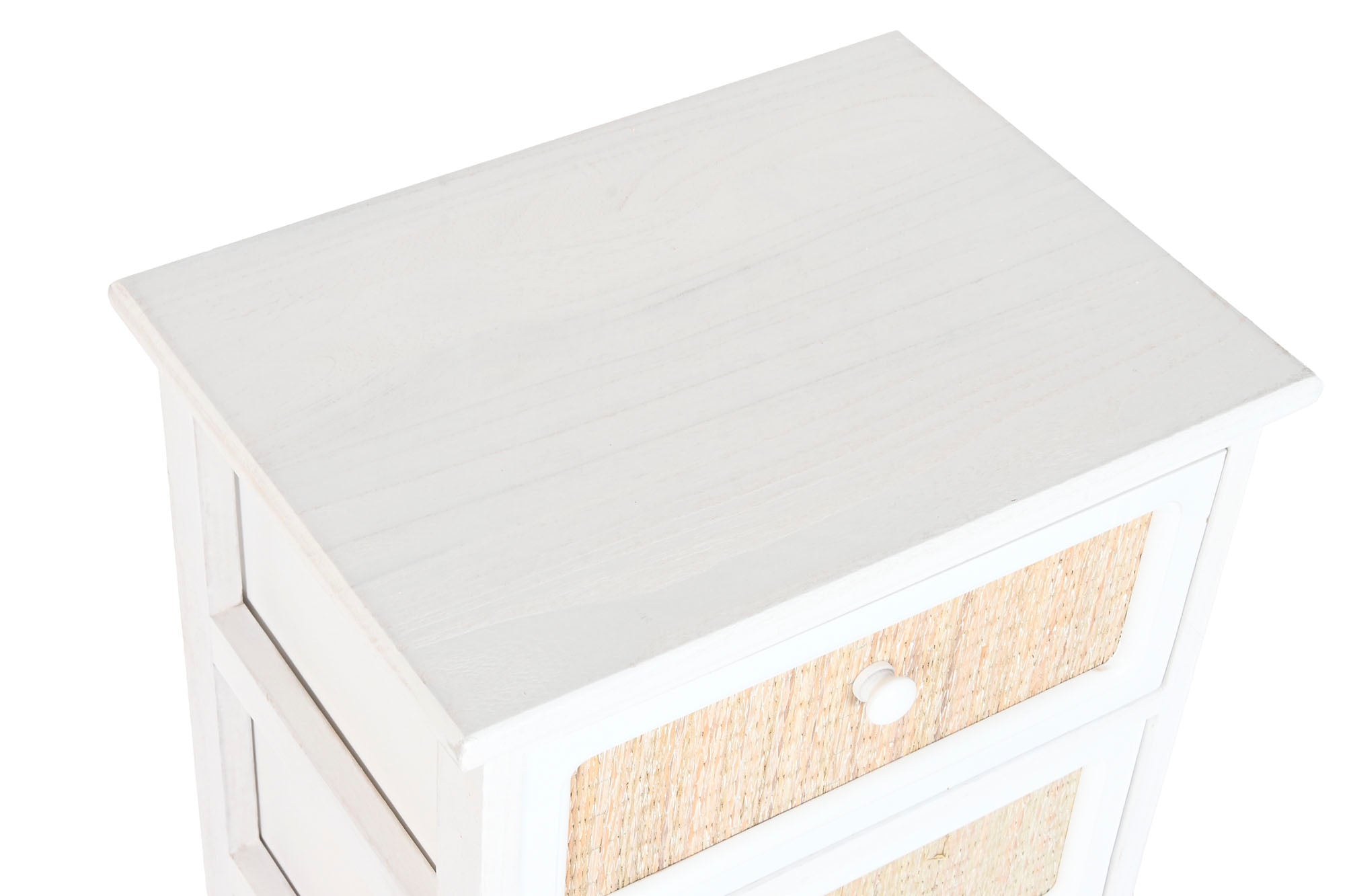 Cajonera Paulownia Seagrass 40X29X90 Decape Blanco