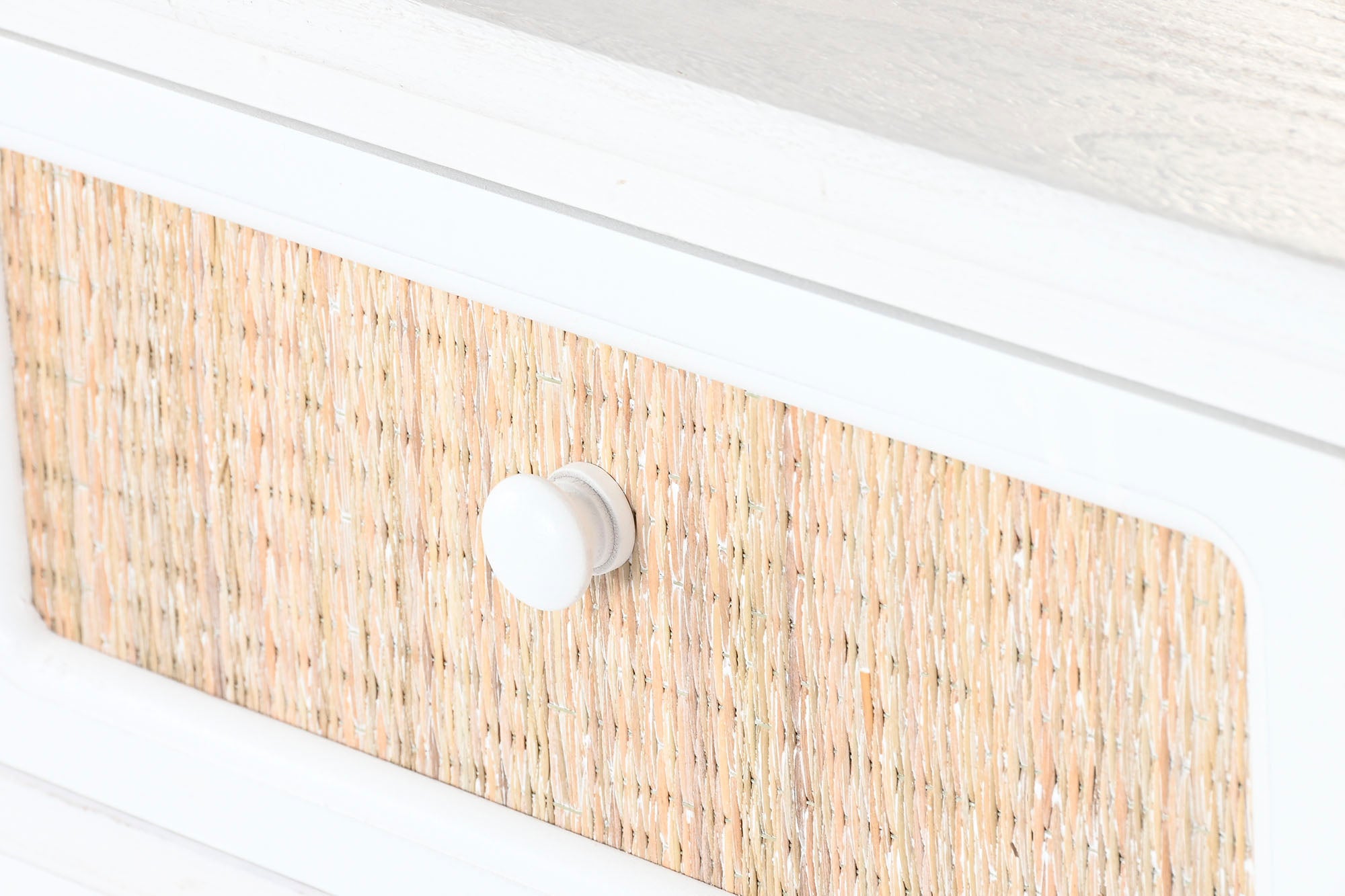 Cajonera Paulownia Seagrass 40X29X90 Decape Blanco