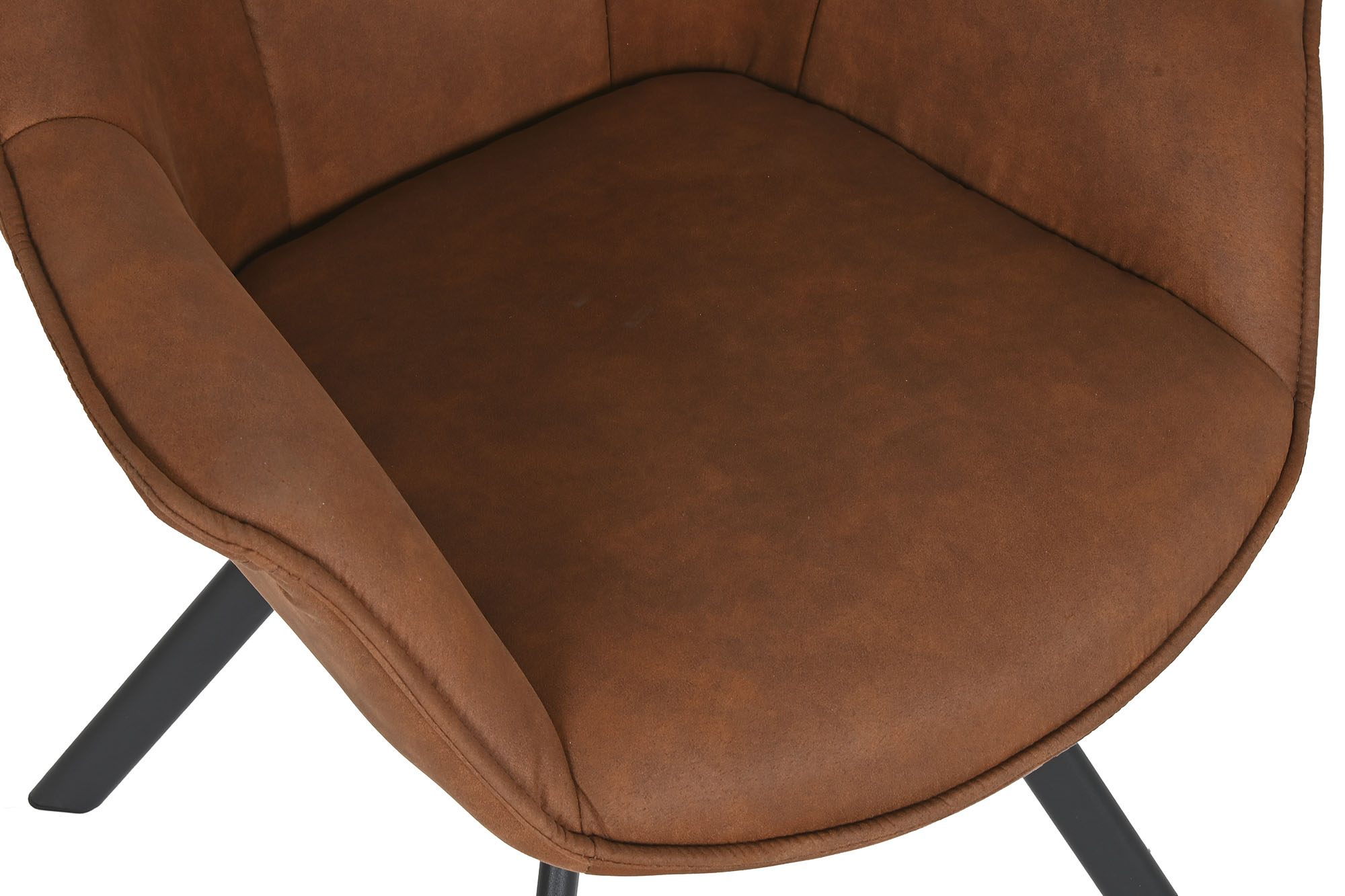 Silla Microfibra Metal 67X64X83 Simil Piel Camel