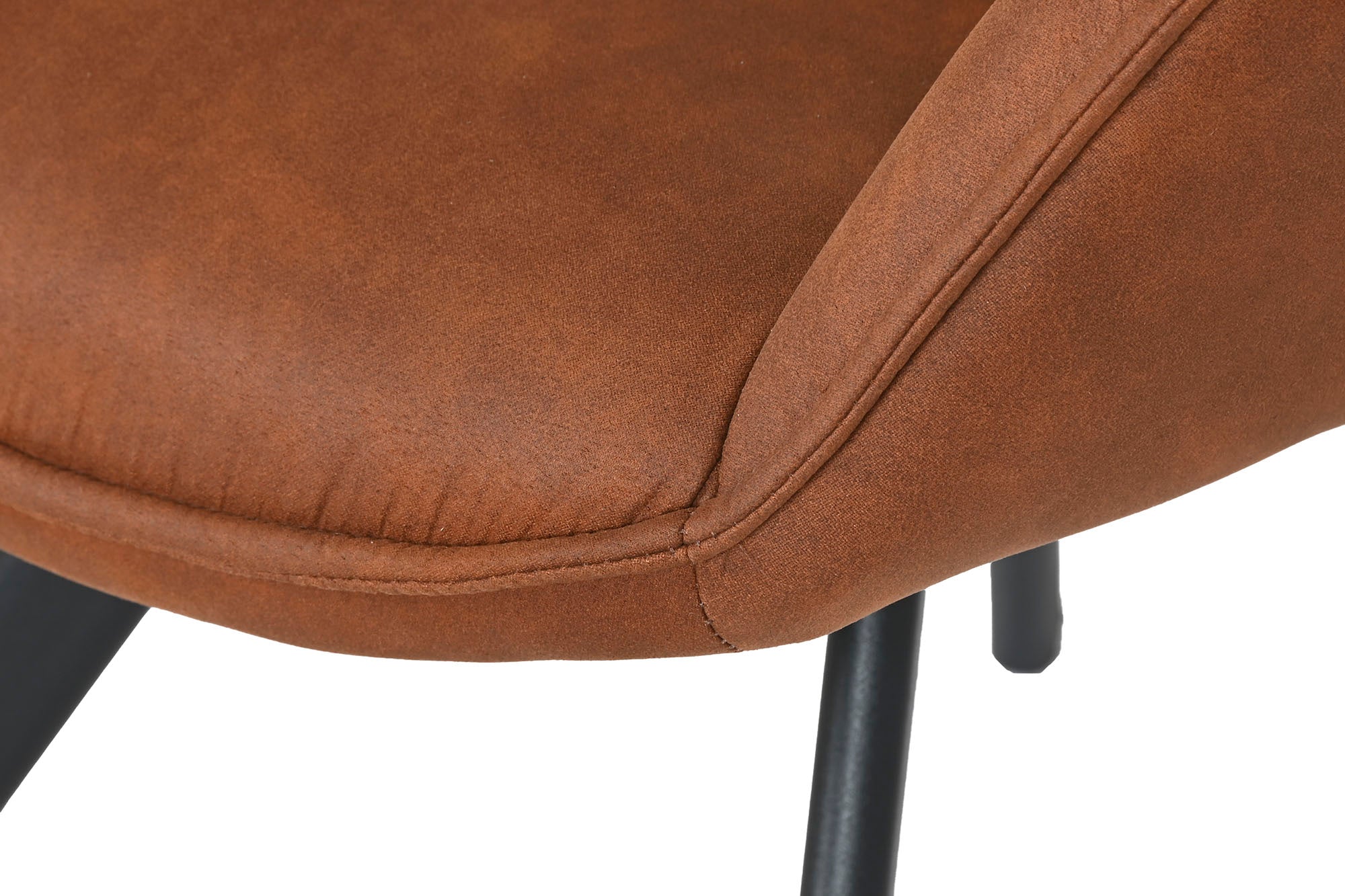 Silla Microfibra Metal 67X64X83 Simil Piel Camel