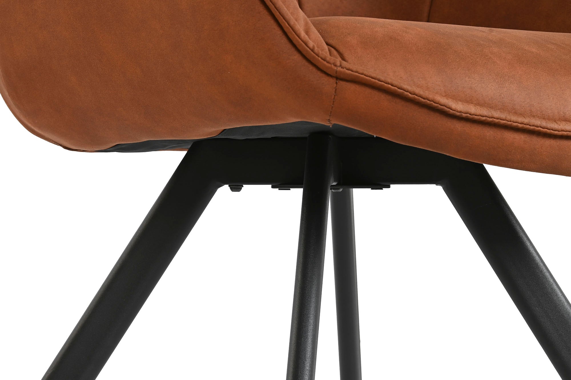 Silla Microfibra Metal 67X64X83 Simil Piel Camel