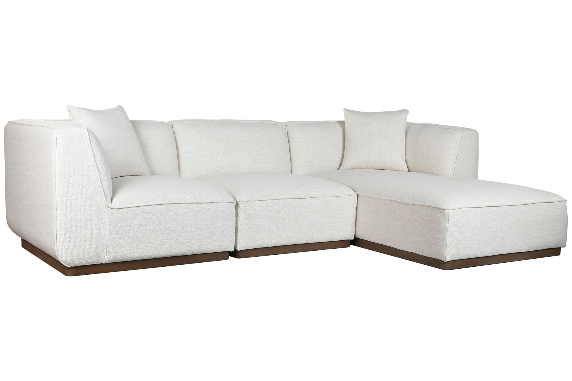 Sofa Madera De Hevea Poliester 279X171X72 Crema