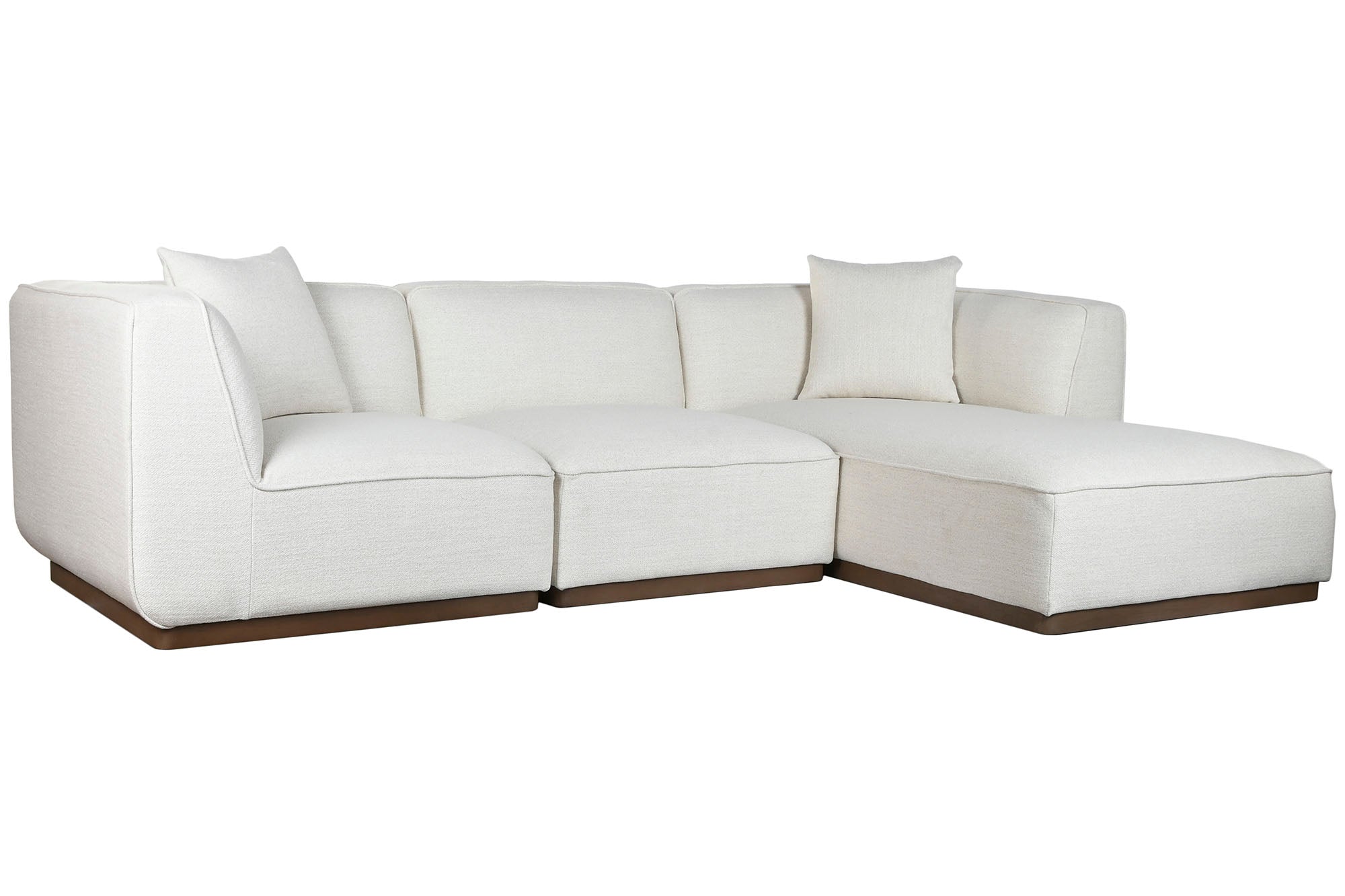 Sofa Rubber Wood Polyester 279x171x72 Cream