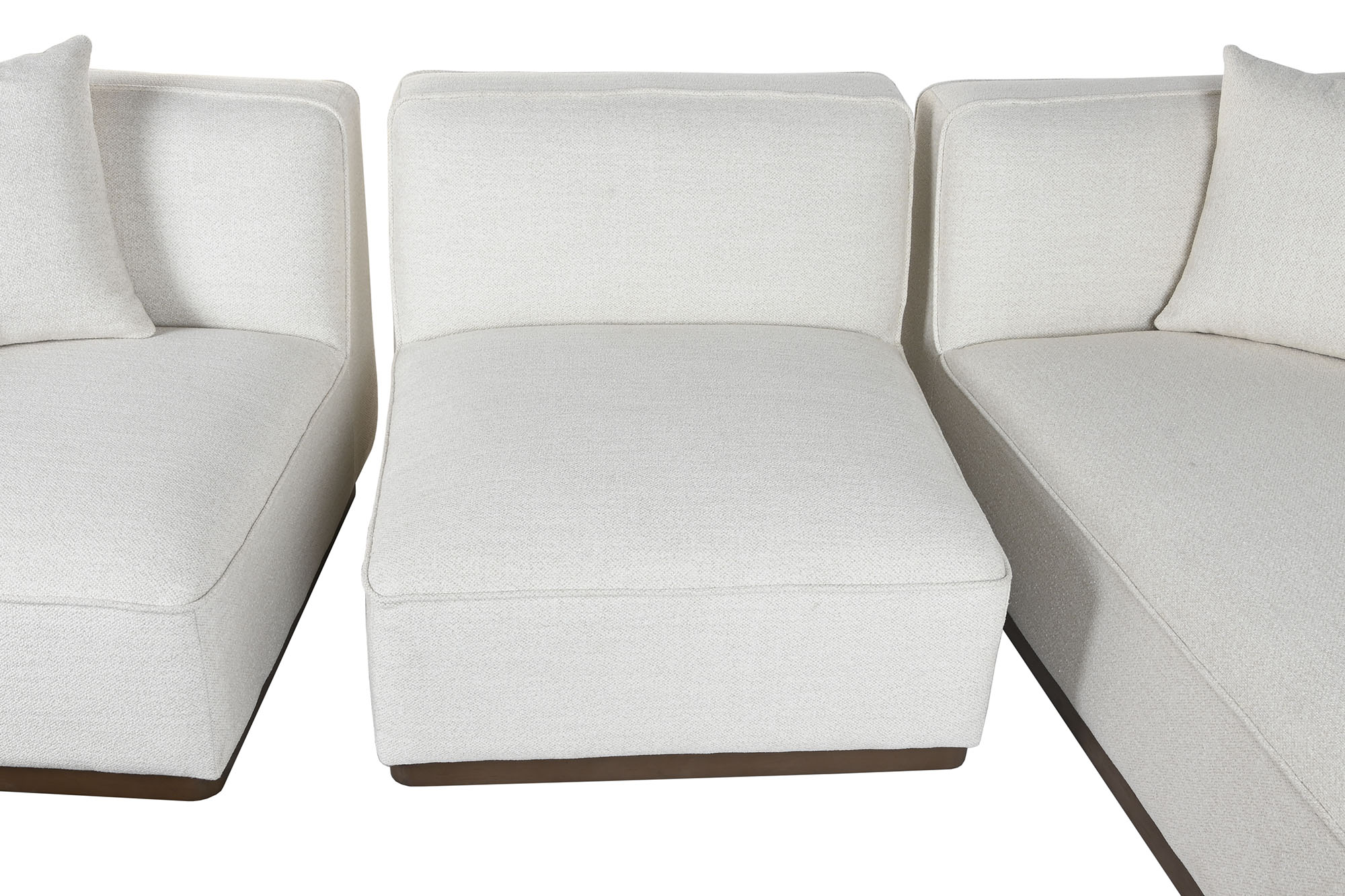 Sofa Madera De Hevea Poliester 279X171X72 Crema