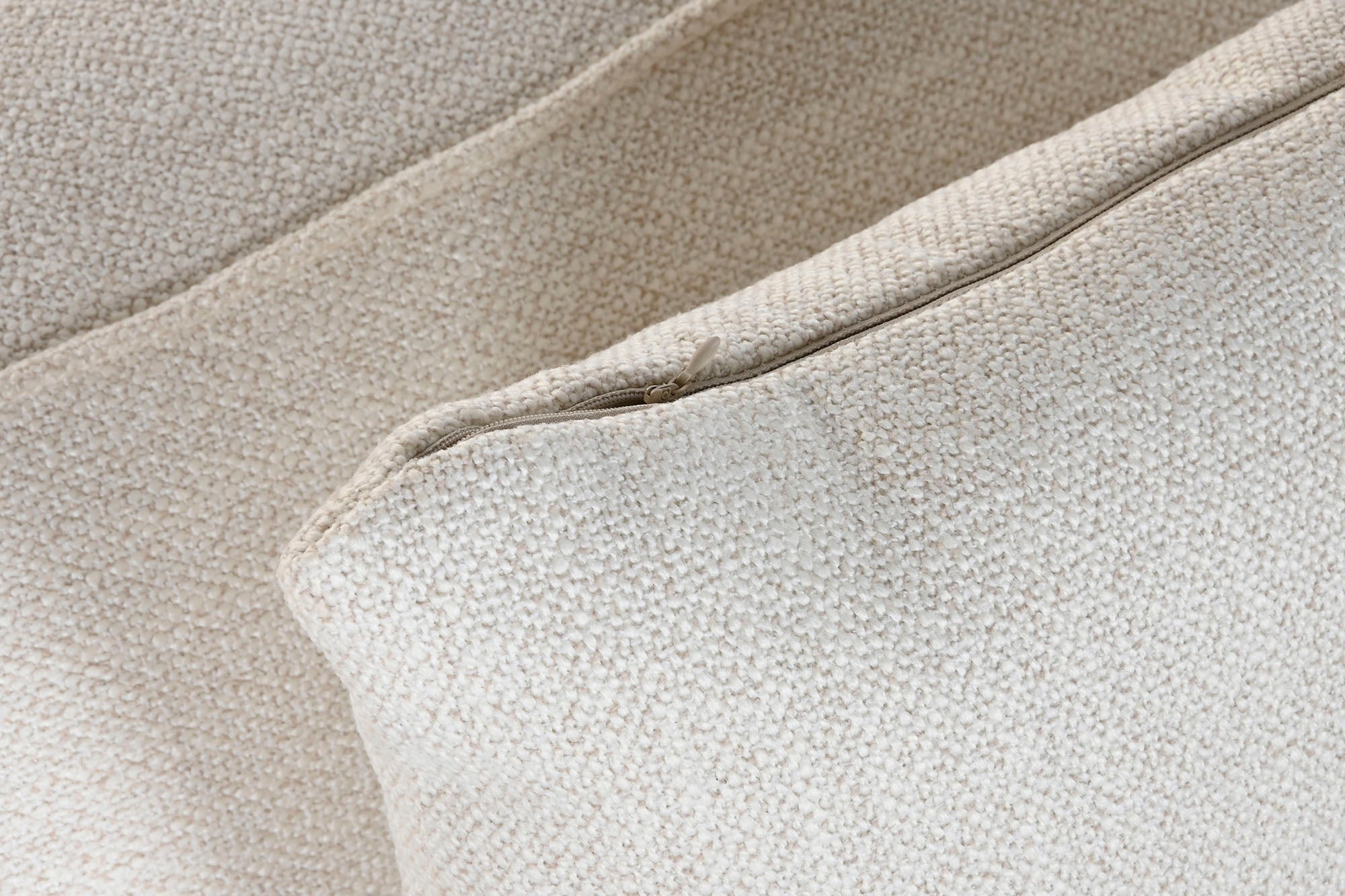 Sofa Rubber Wood Polyester 279x171x72 Cream