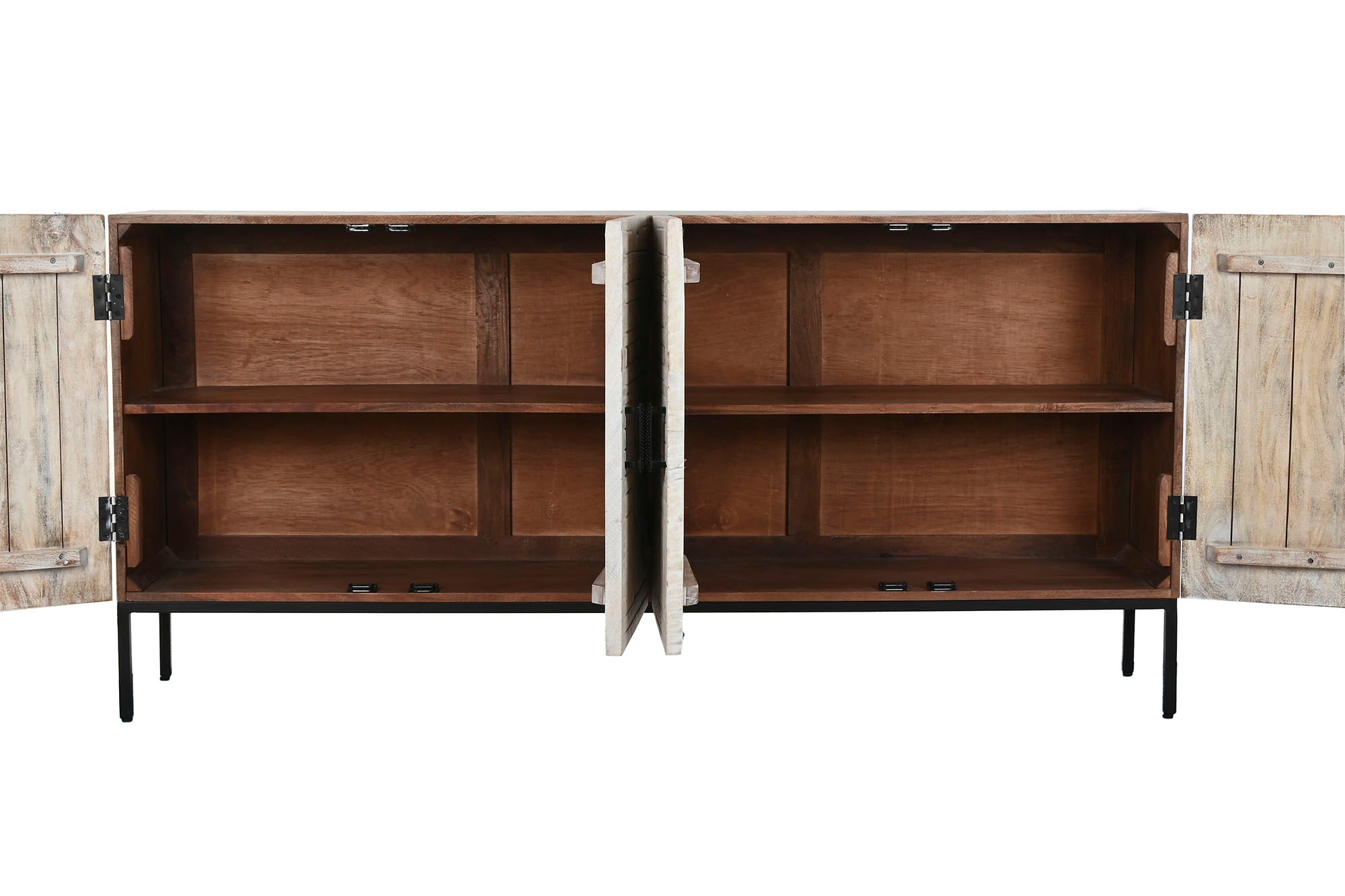 Buffet Mango Metal 180X40X85 Tallado Blanco