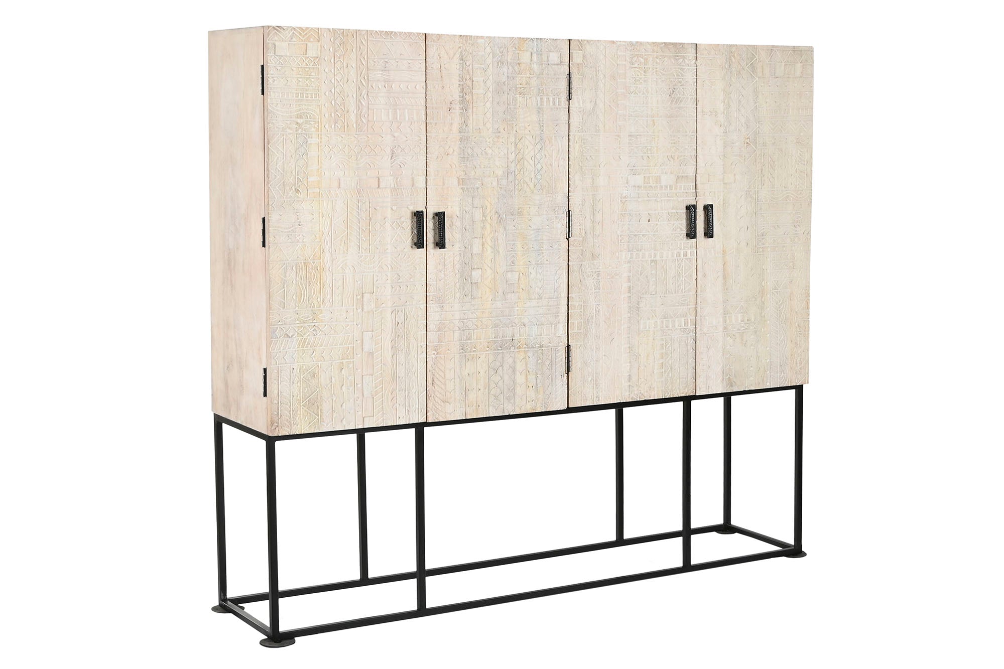 Armario Mango Metal 180X40X160 Tallado Blanco