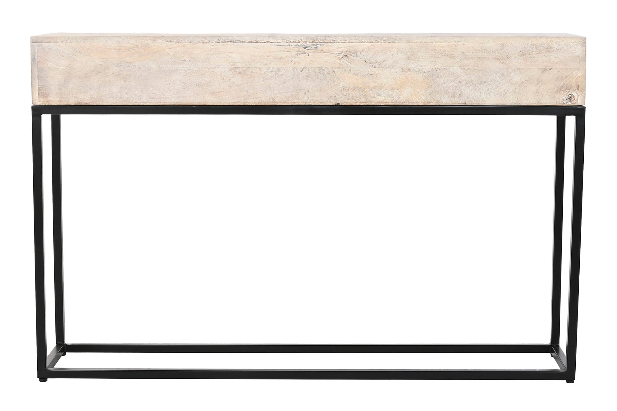 Consola Mango Metal 120X30X76 Tallado Blanco