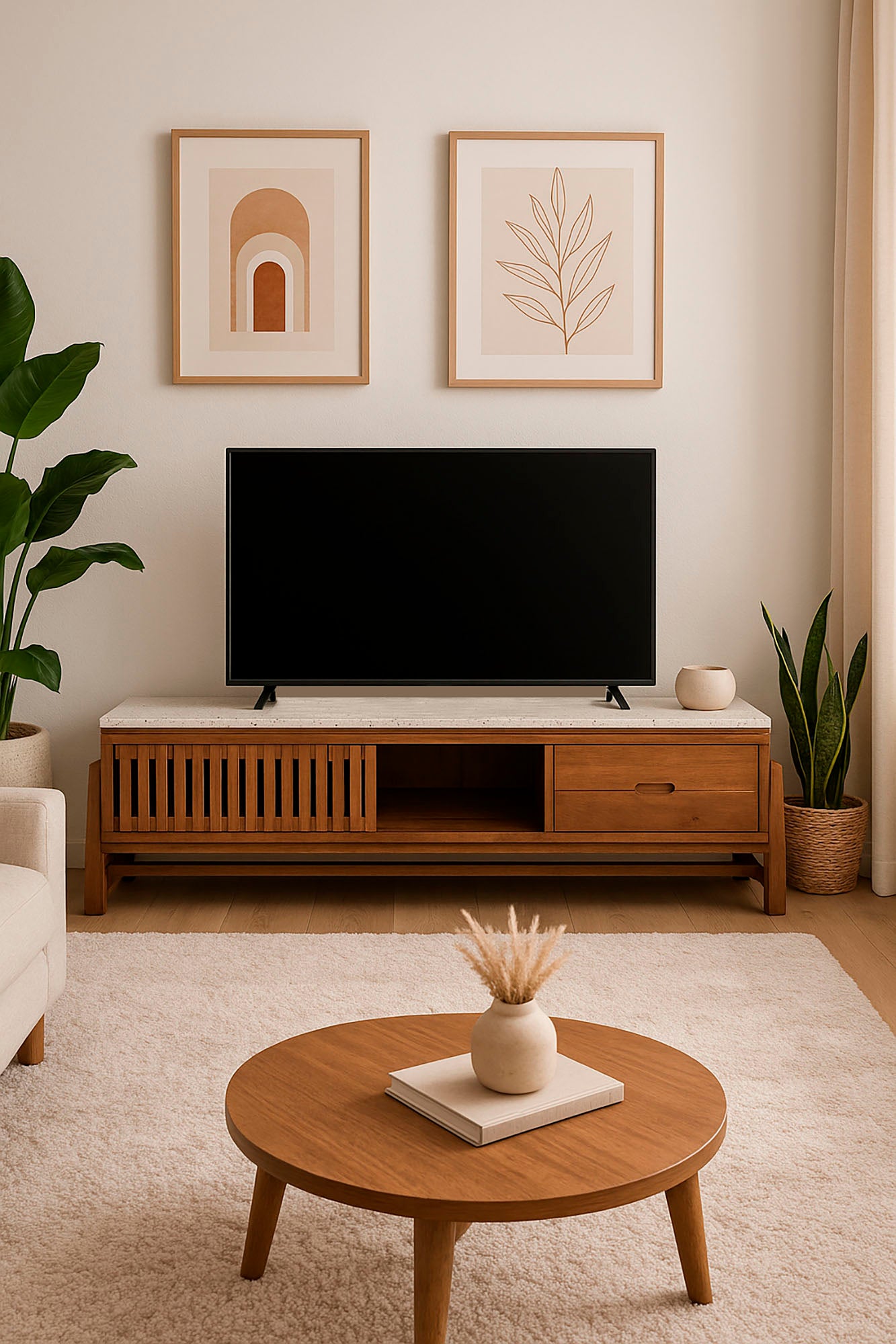 Acacia Terrazzo TV Cabinet 166x46x52