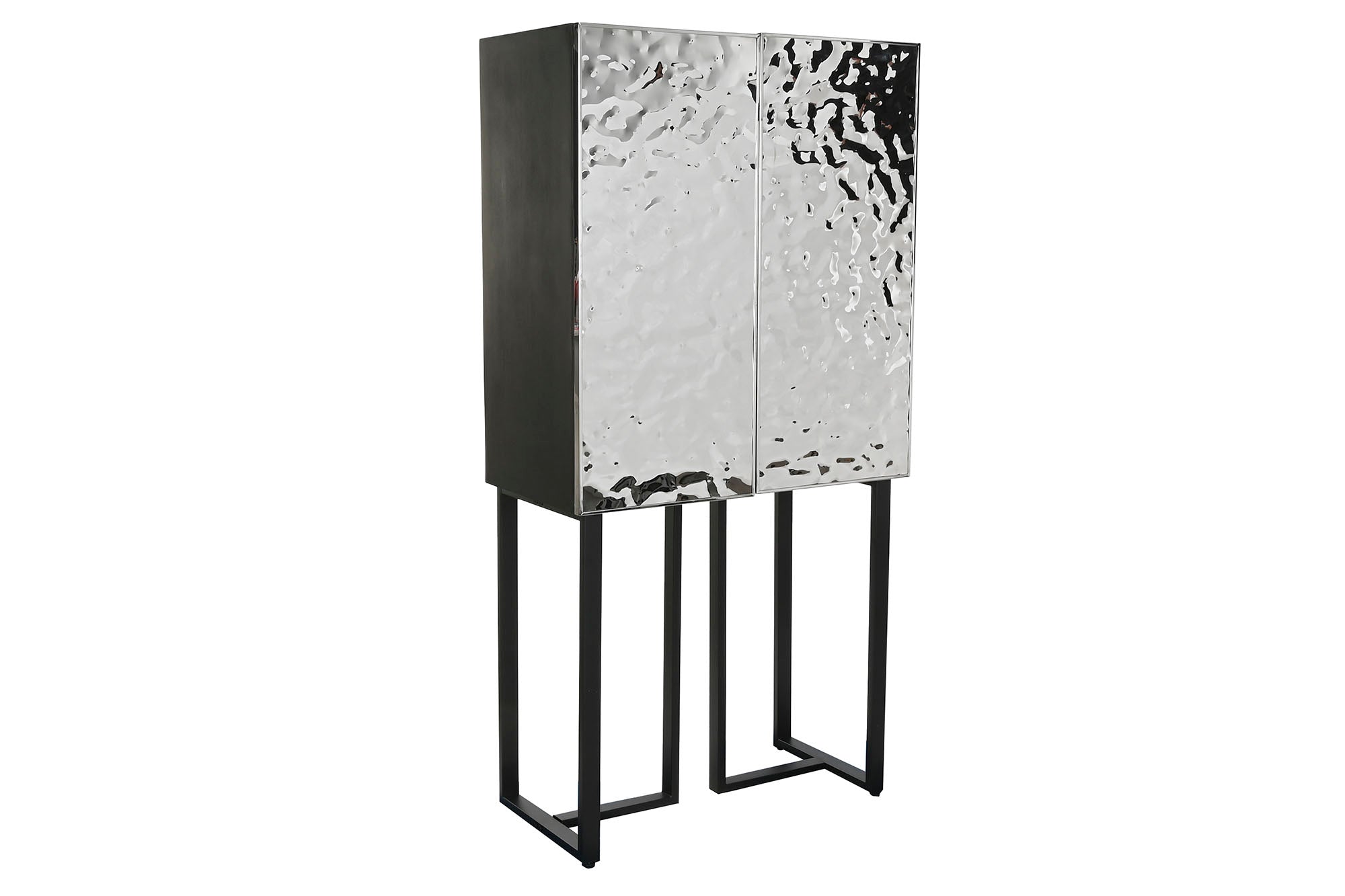 Aparador Metal Acero 80X41X160 Plateado