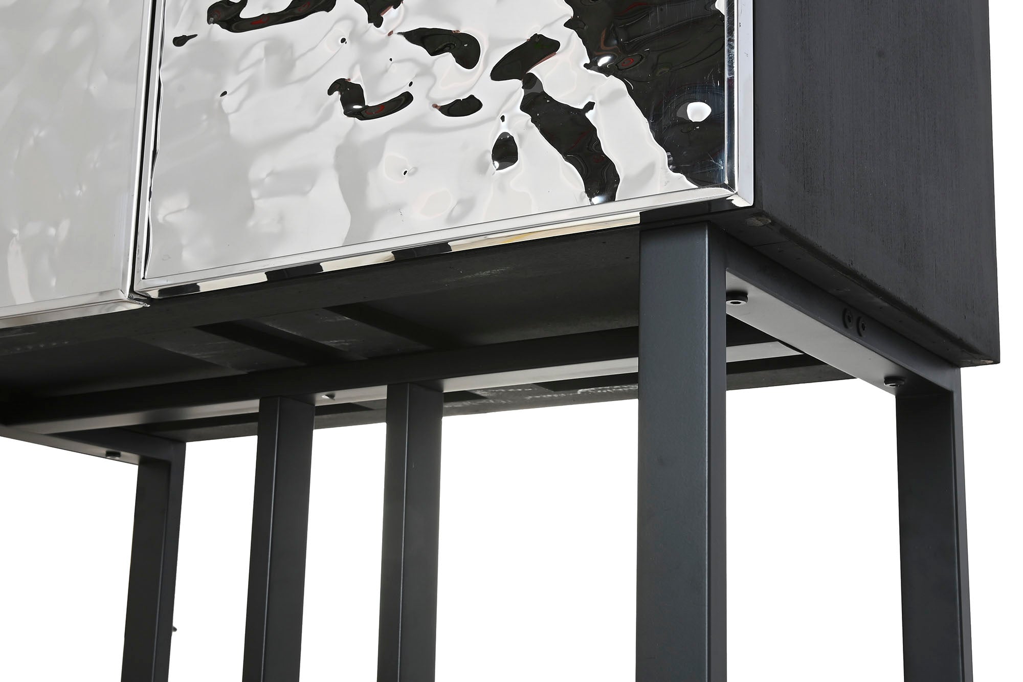 Aparador Metal Acero 80X41X160 Plateado