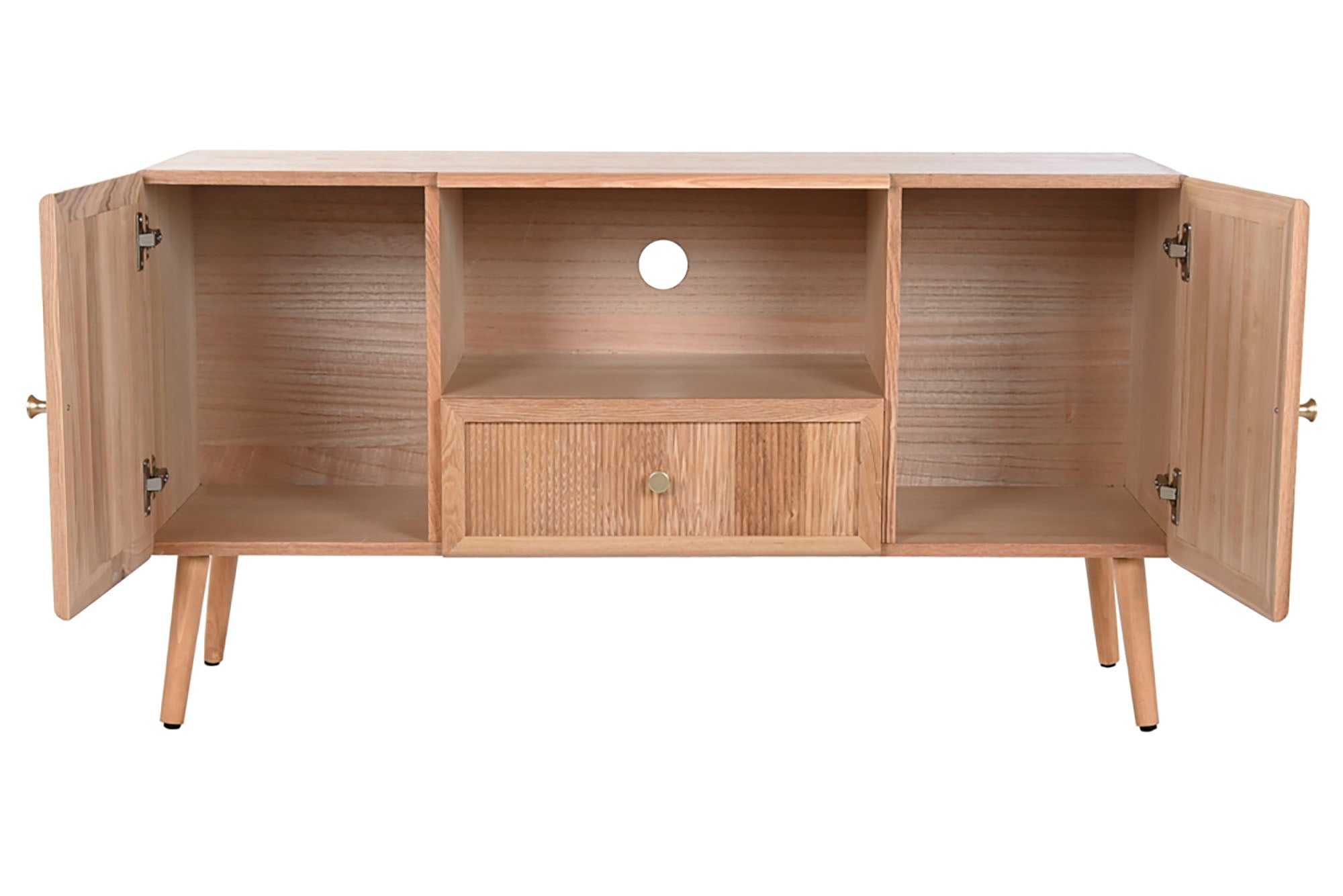 Mueble Tv Pino Mdf 120X40X63 Natural