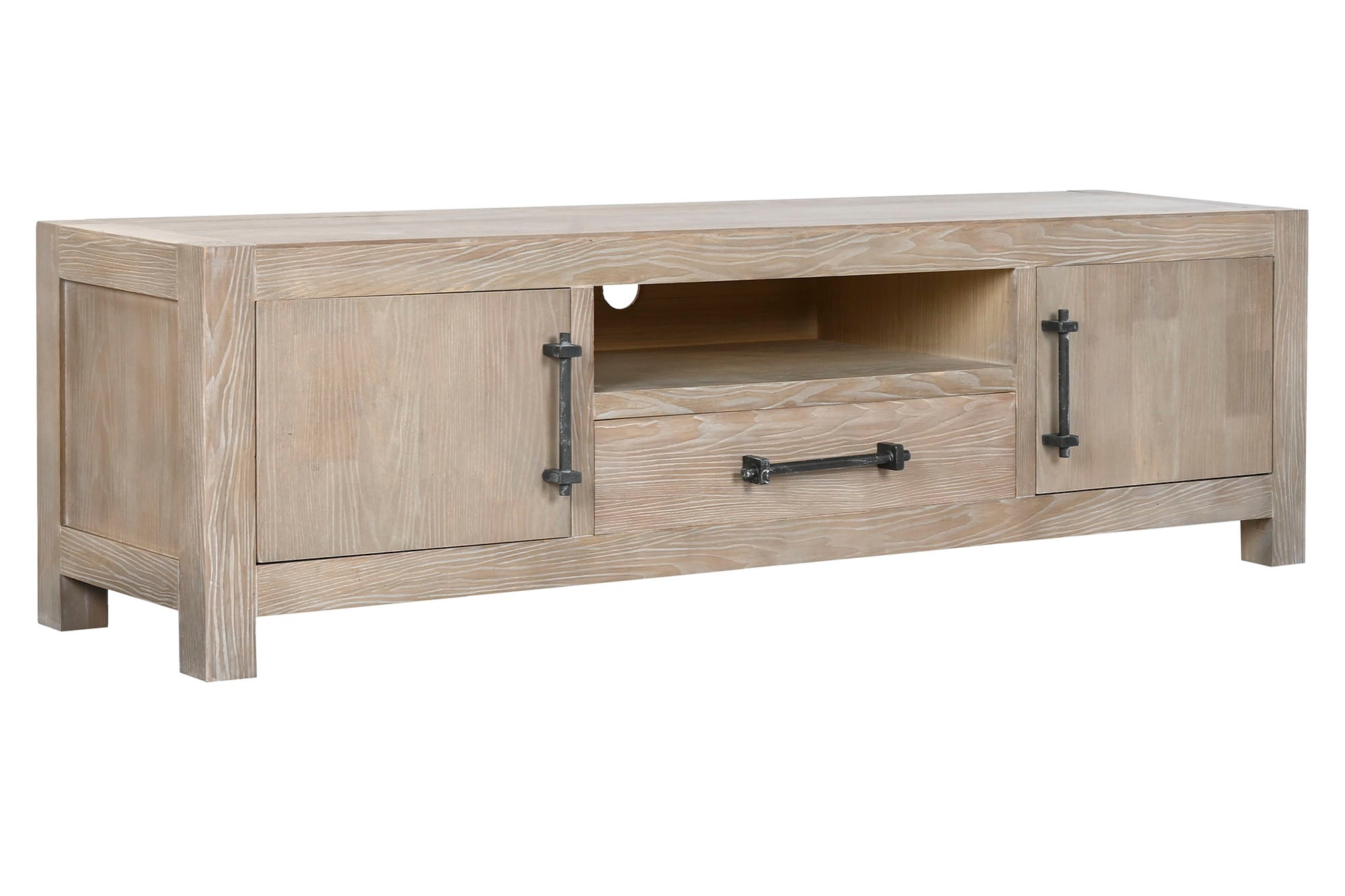 Mueble Tv Madera De Hevea Metal 160X40X46,5 28,00