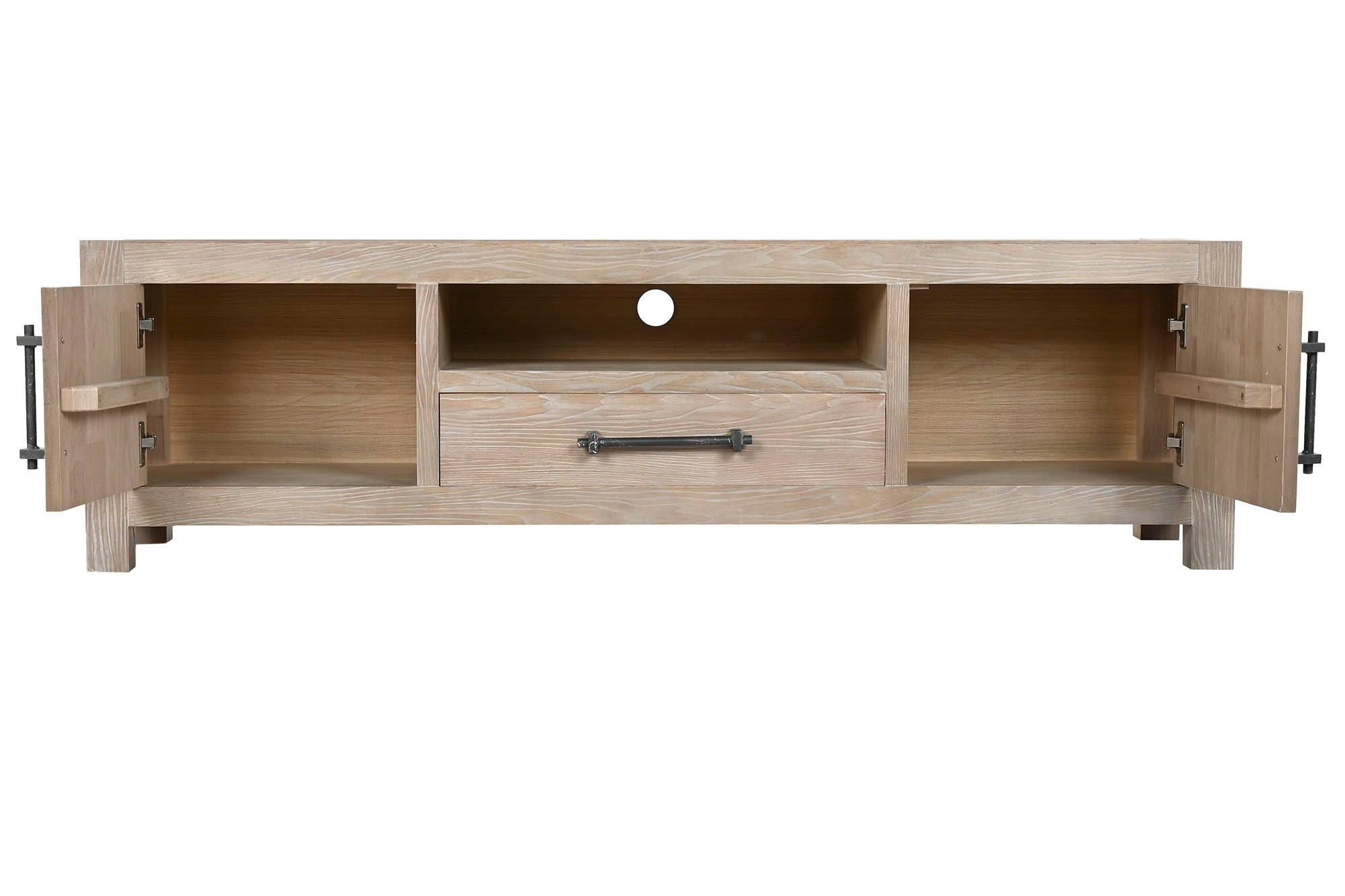 Mueble Tv Madera De Hevea Metal 160X40X46,5 28,00
