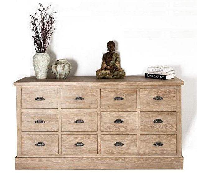 Comoda Madera De Hevea Metal 170X40X82