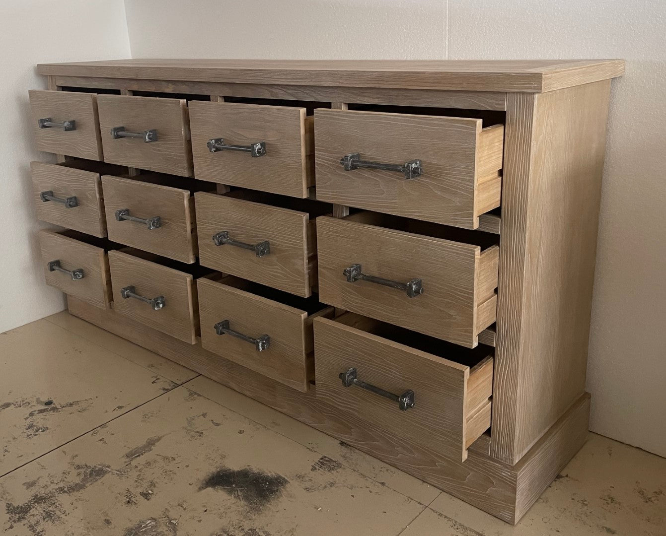 Comoda Madera De Hevea Metal 170X40X82