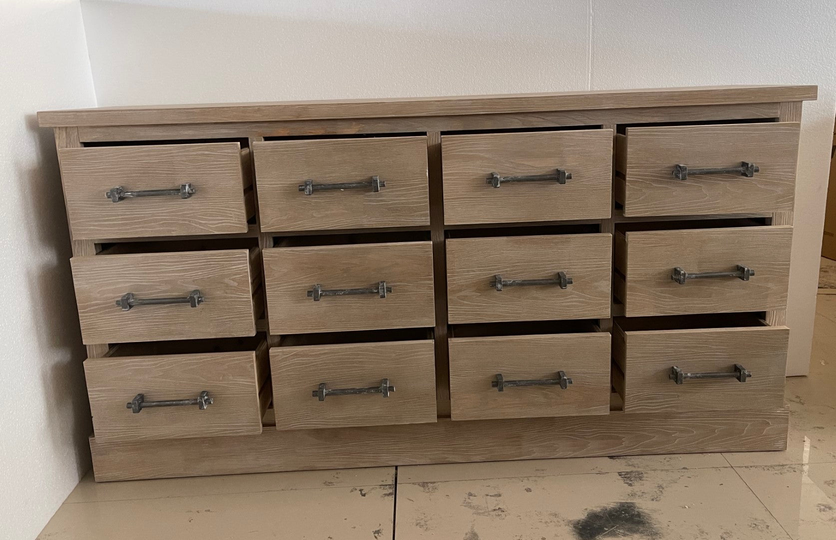 Comoda Madera De Hevea Metal 170X40X82