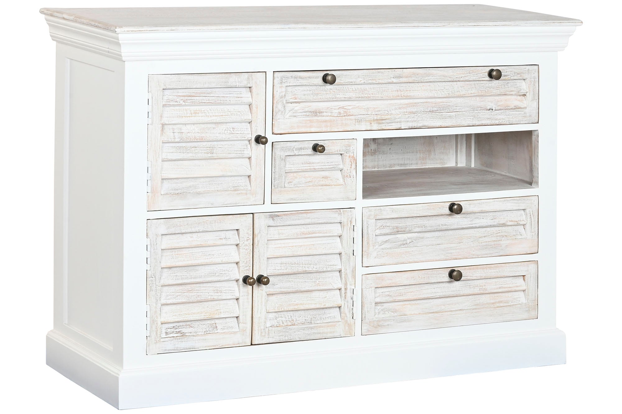 Cajonera Mango 115X40X80 Desgastado Blanco