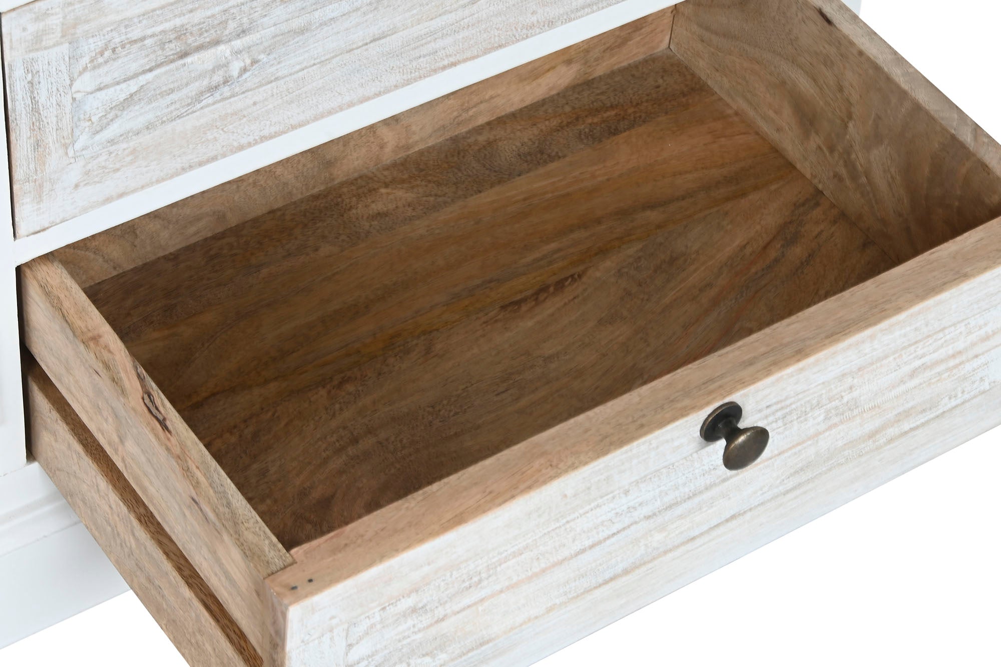 Cajonera Mango 115X40X80 Desgastado Blanco
