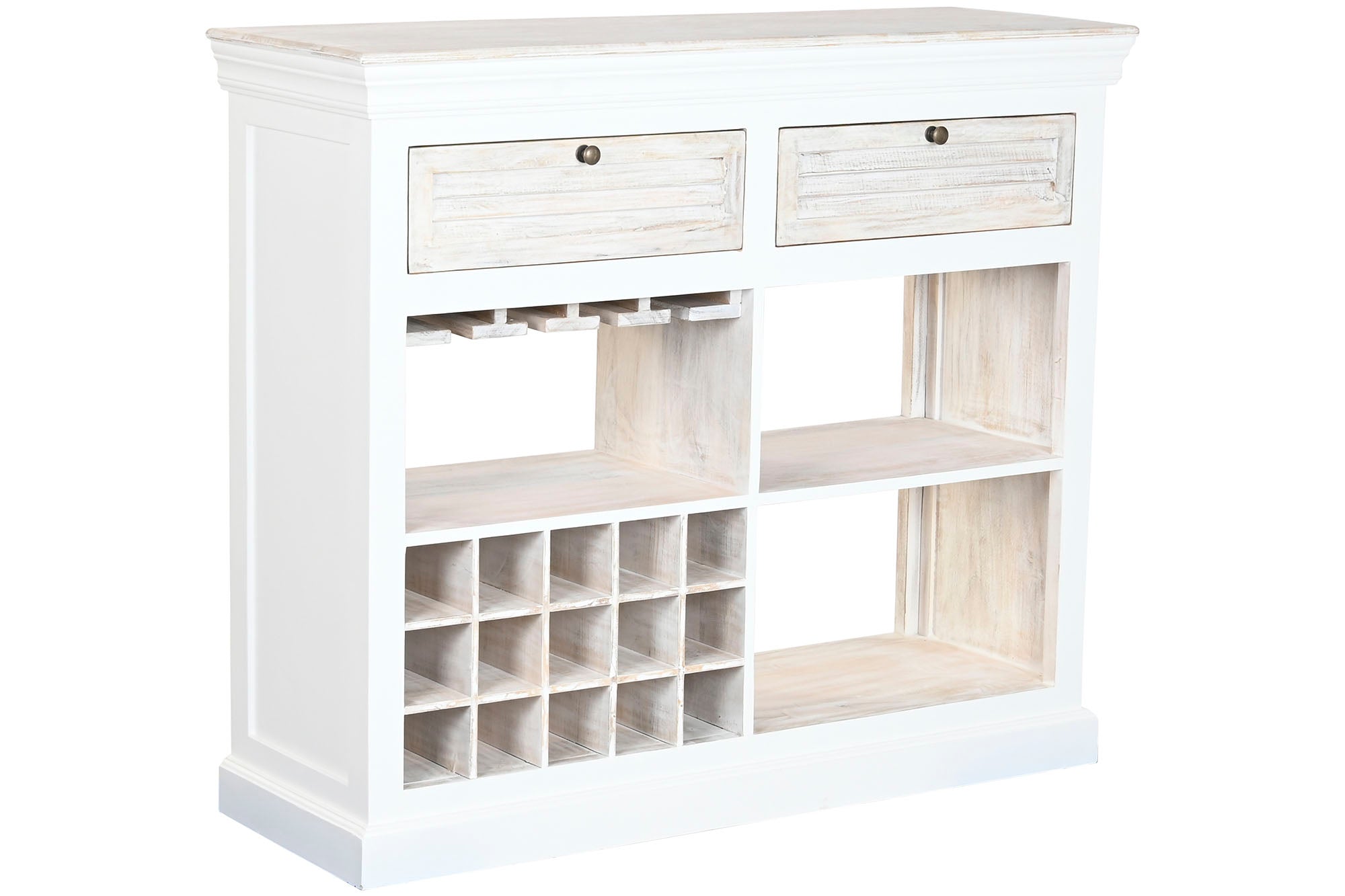 Botellero Mango 120X40X98 Desgastado Blanco