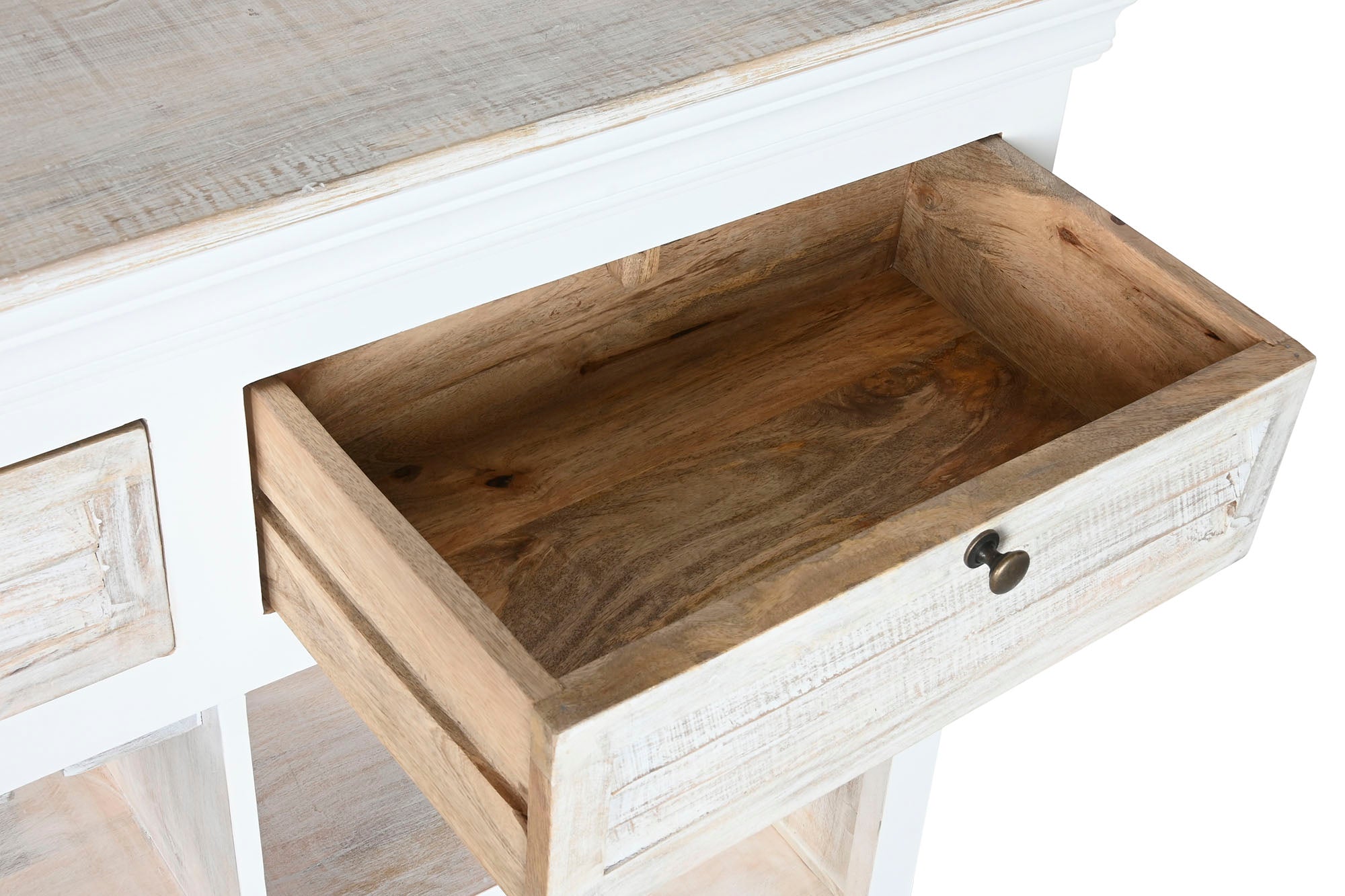 Botellero Mango 120X40X98 Desgastado Blanco