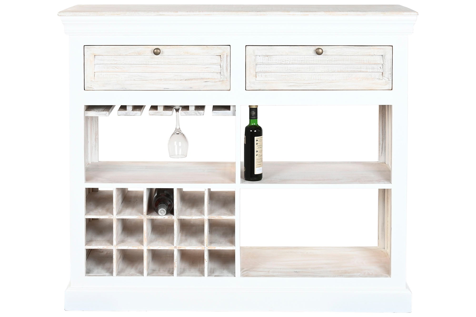 Botellero Mango 120X40X98 Desgastado Blanco