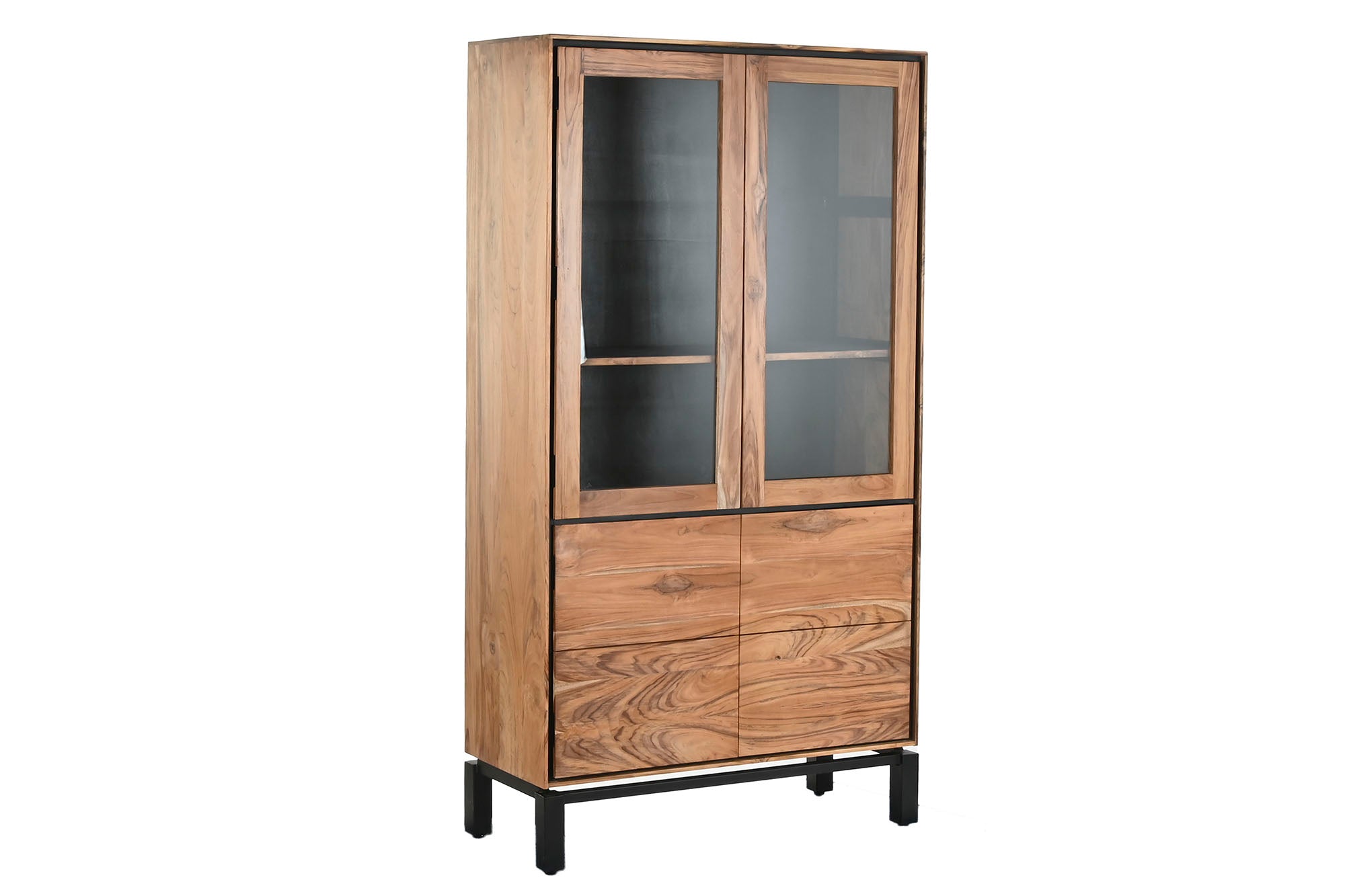 Vitrina Teca Acacia 100X40X185 Marron