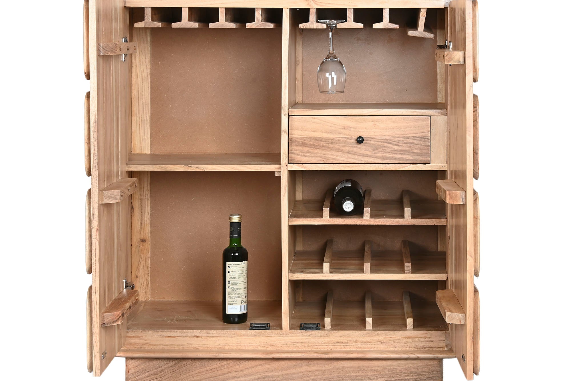 Mueble Bar Acacia Mdf 90X45X100 Natural