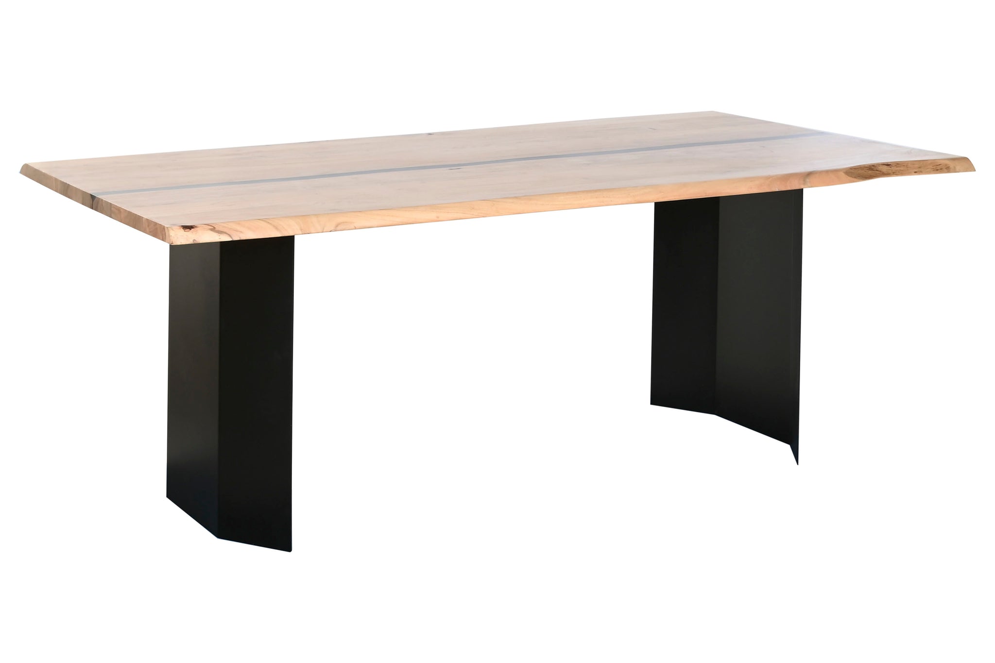 Mesa de Jantar em Metal Acácia 200x100x76