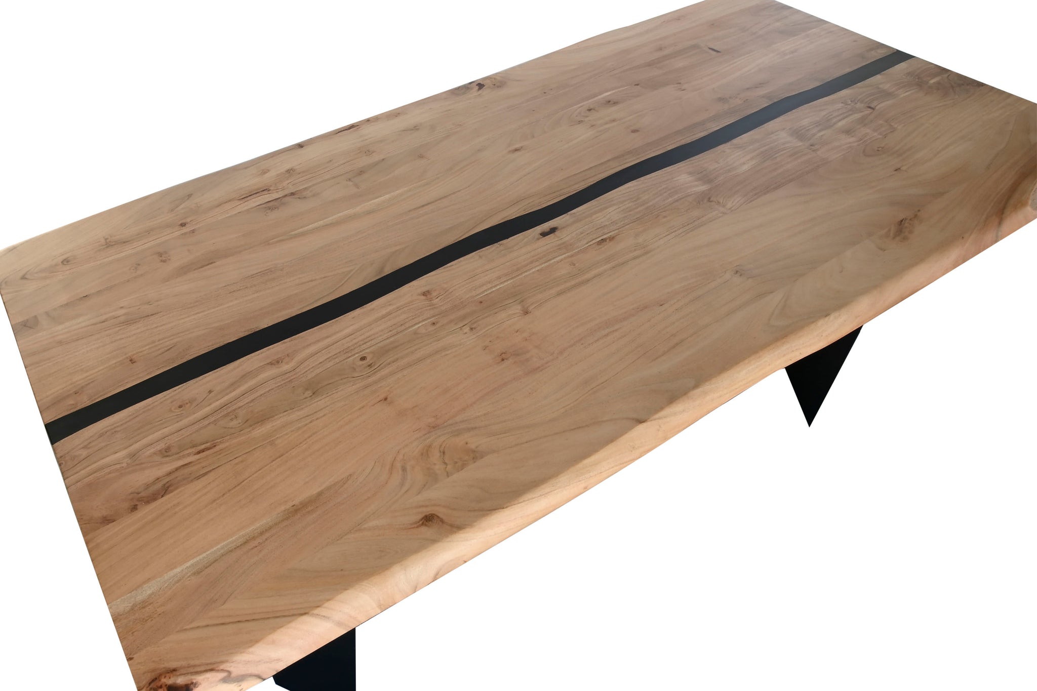 Mesa de Jantar em Metal Acácia 200x100x76