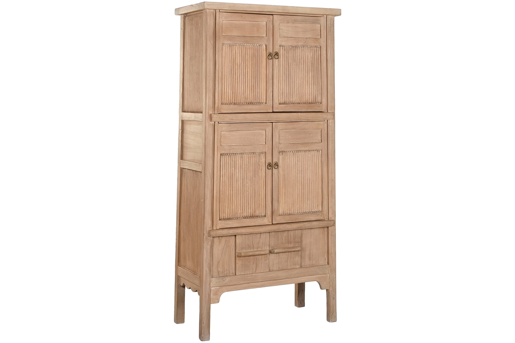 Armario Olmo Macizo 92X42X189 4 Pue 1 Caj Natural
