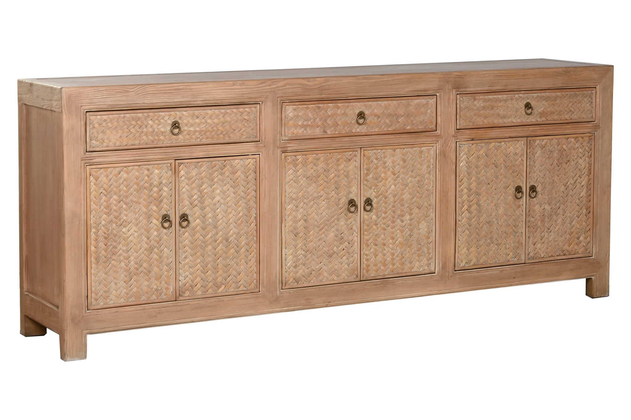 Aparador Olmo Macizo 215X44X88 6 Pue 3 Caj