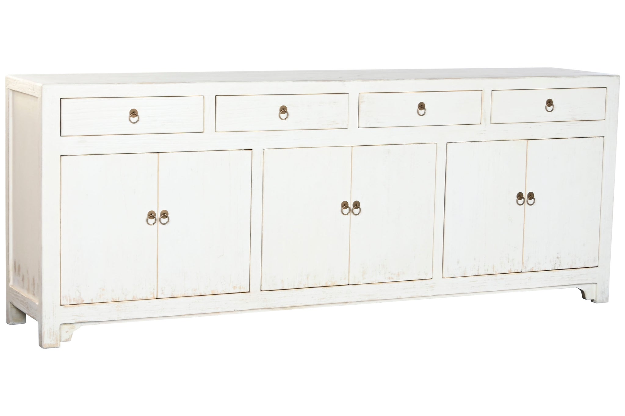 Aparador Olmo Macizo 220X42X85 6 Pue 4 Caj Blanco