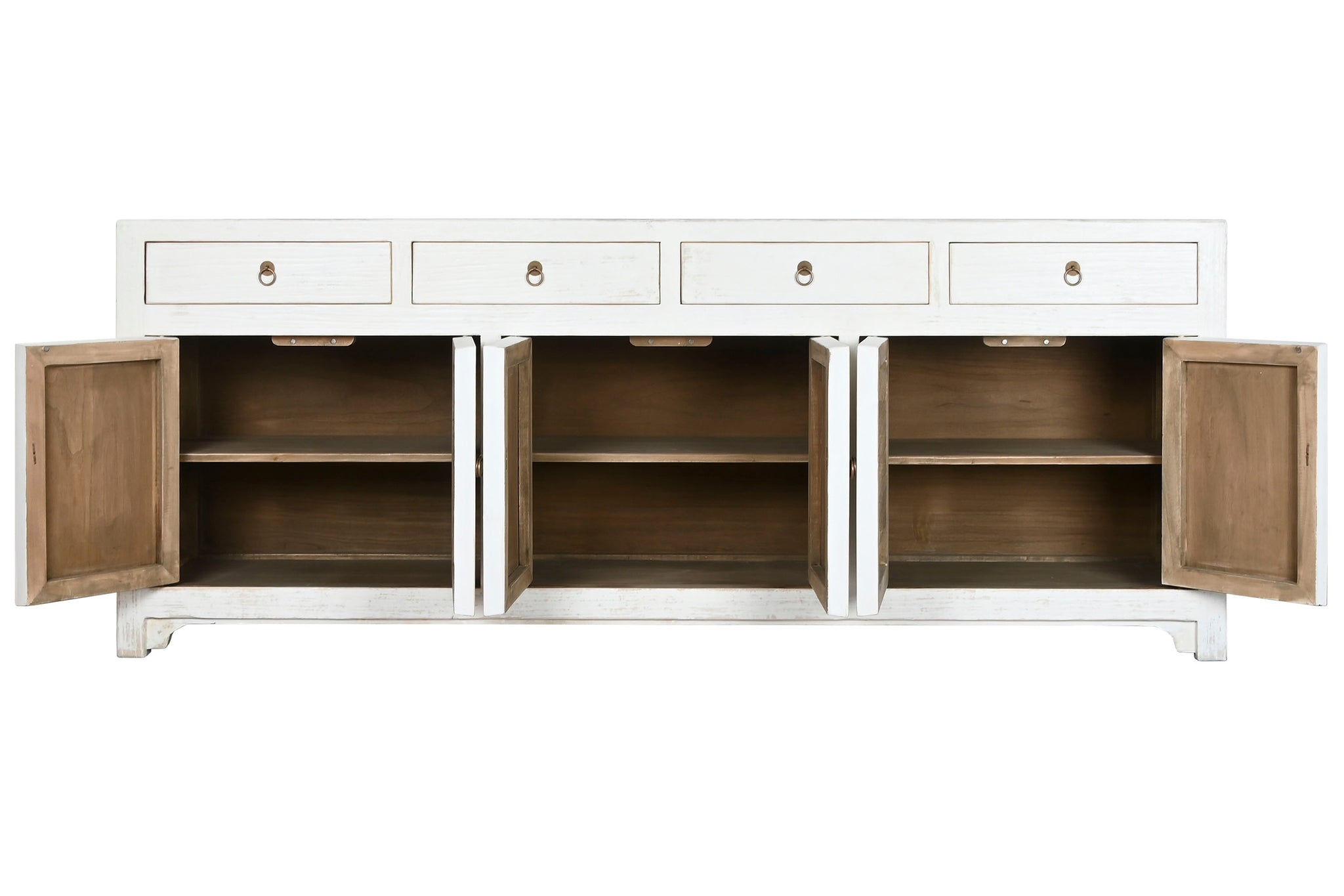 Aparador Olmo Macizo 220X42X85 6 Pue 4 Caj Blanco
