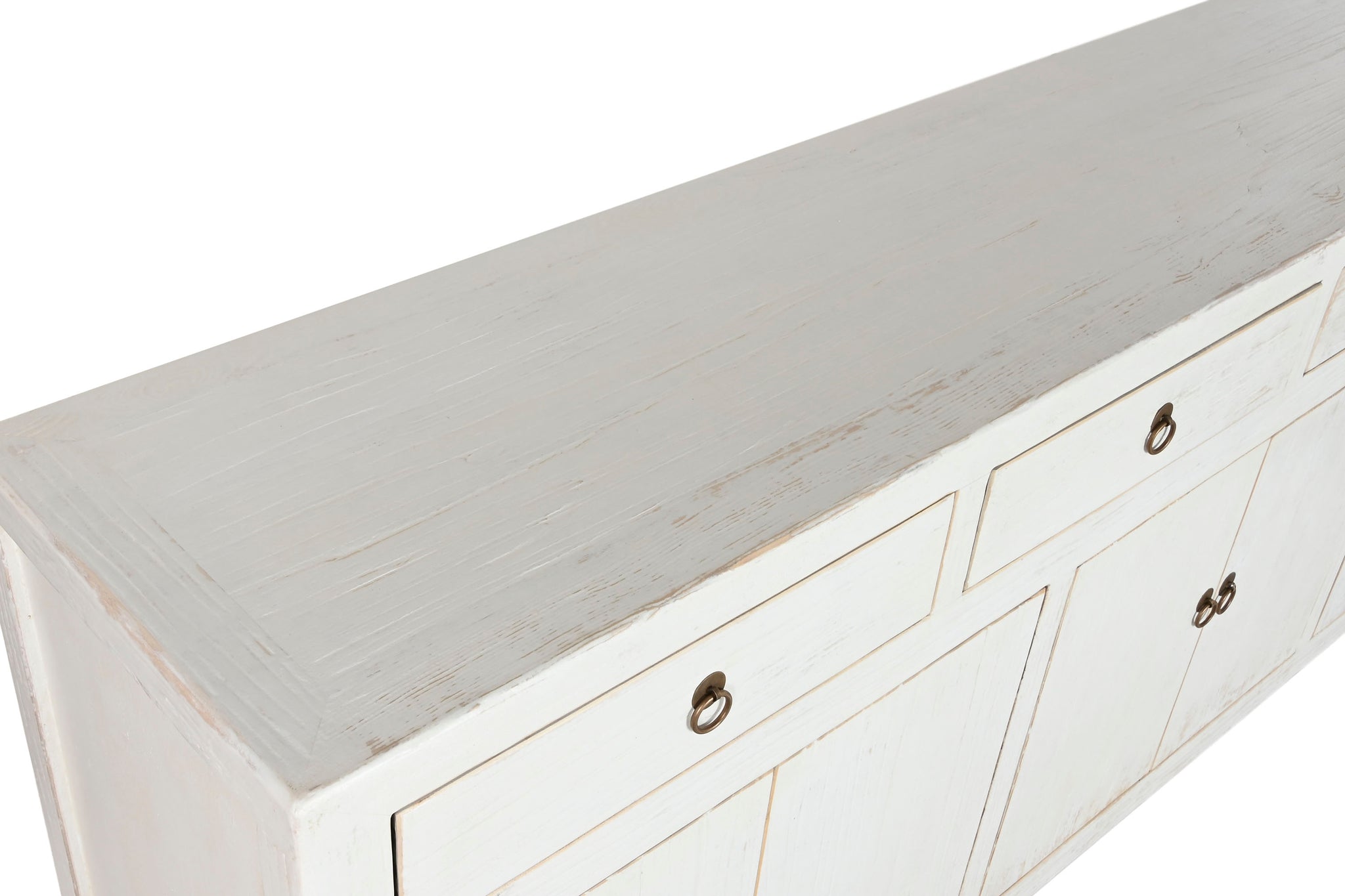 Aparador Olmo Macizo 220X42X85 6 Pue 4 Caj Blanco