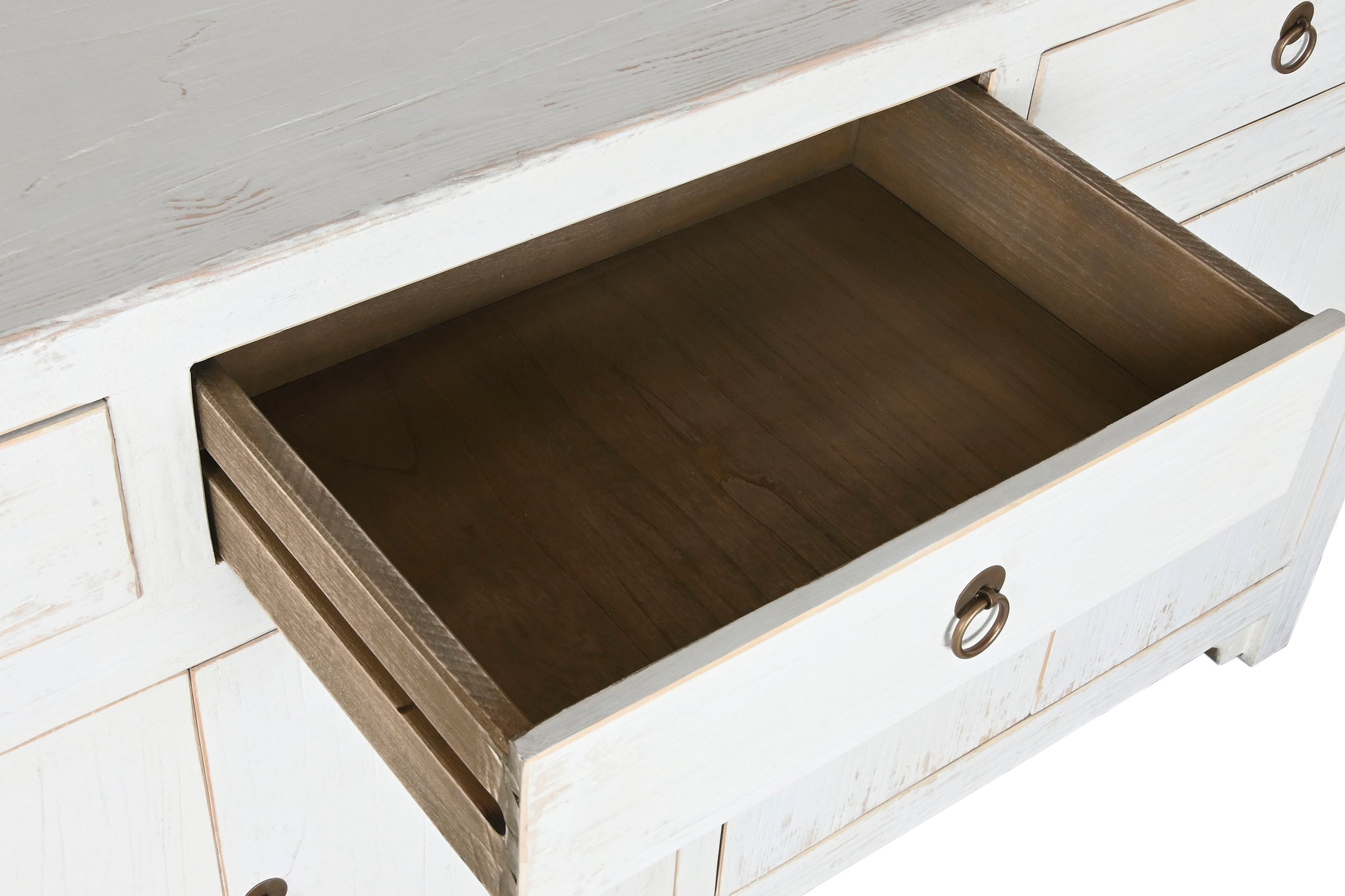 Aparador Olmo Macizo 220X42X85 6 Pue 4 Caj Blanco