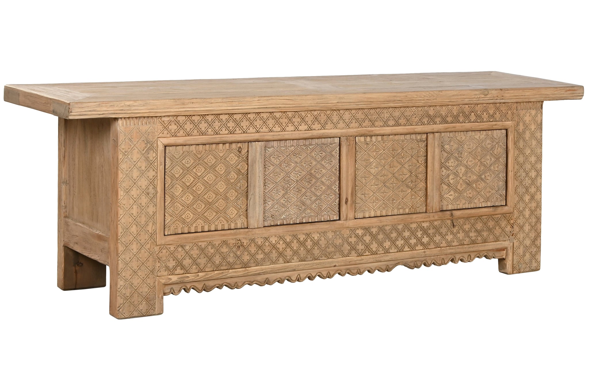 Mueble Tv Olmo Macizo 180X44X60 44,00 Tallado