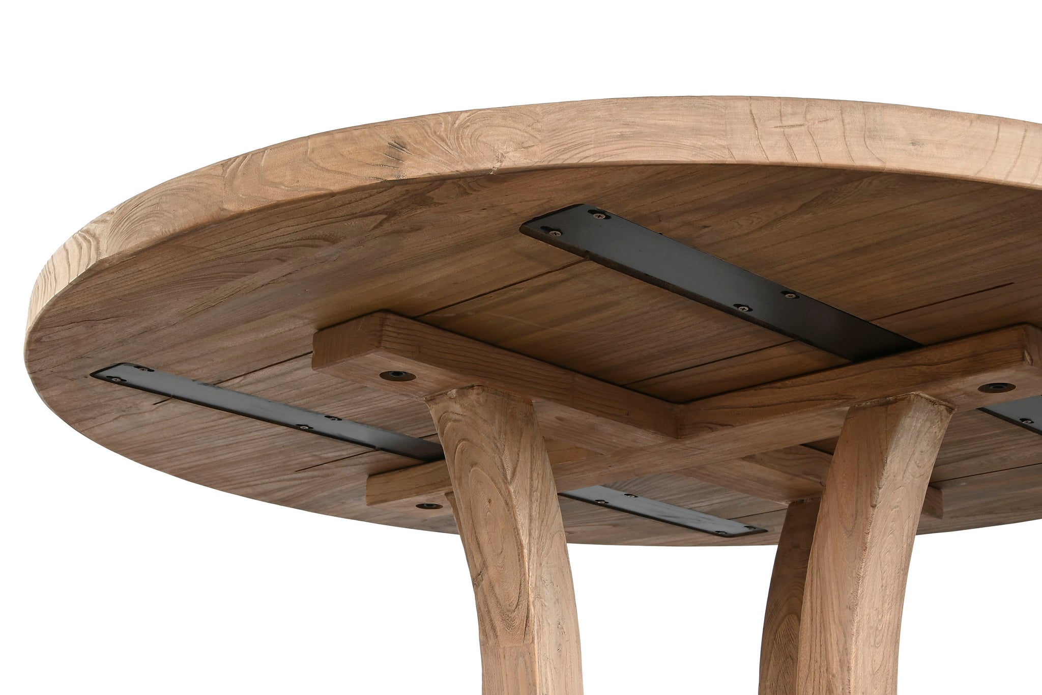 Mesa de jantar em olmo maciço 120x120x76