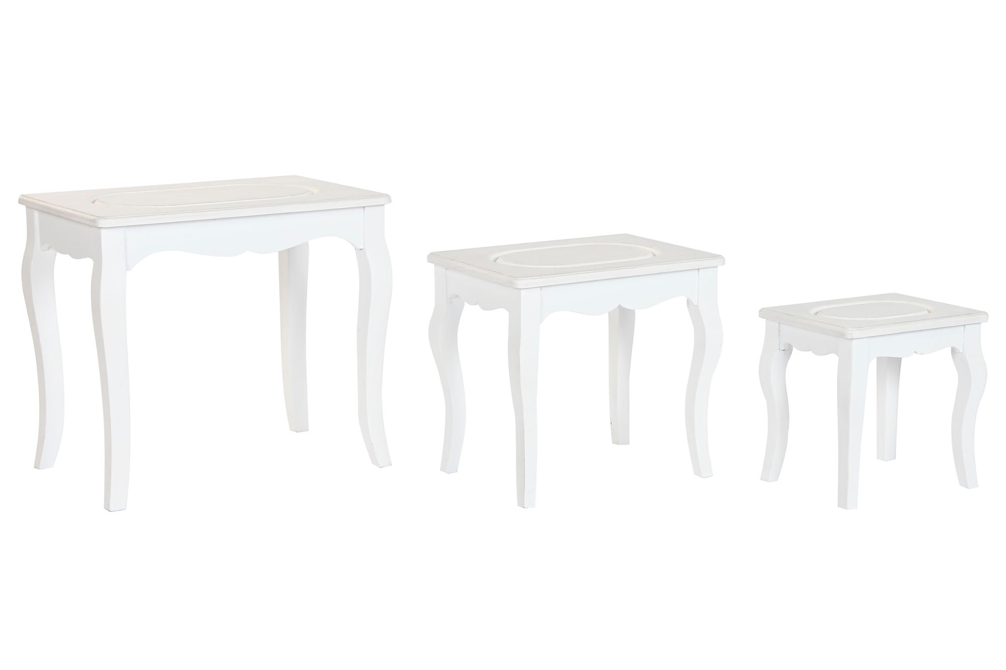Mesita Auxiliar Set 3 Mdf Madera 53X35X47