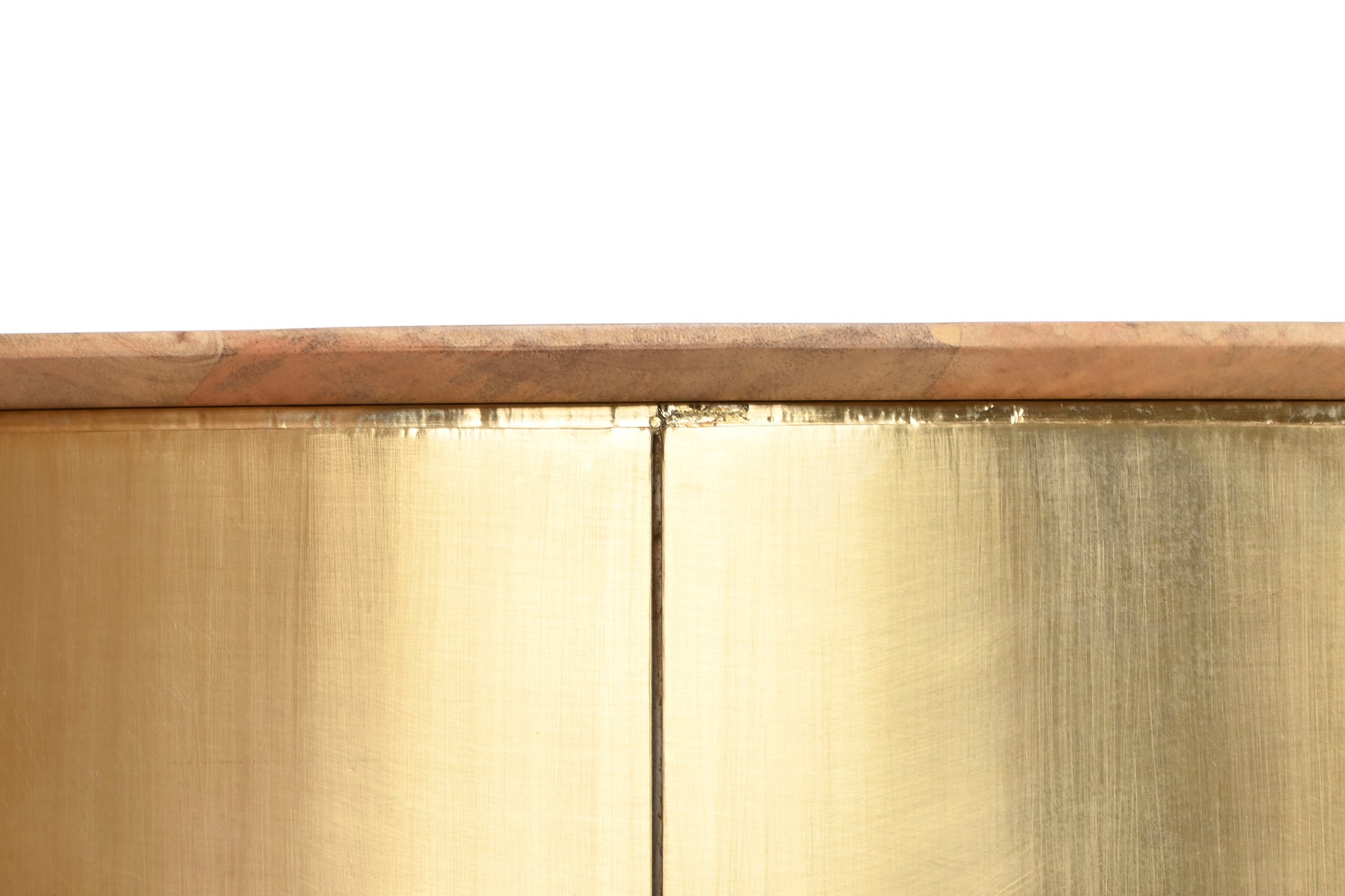 Mesa de Centro em Latão Mango 90X90X45 Dourada