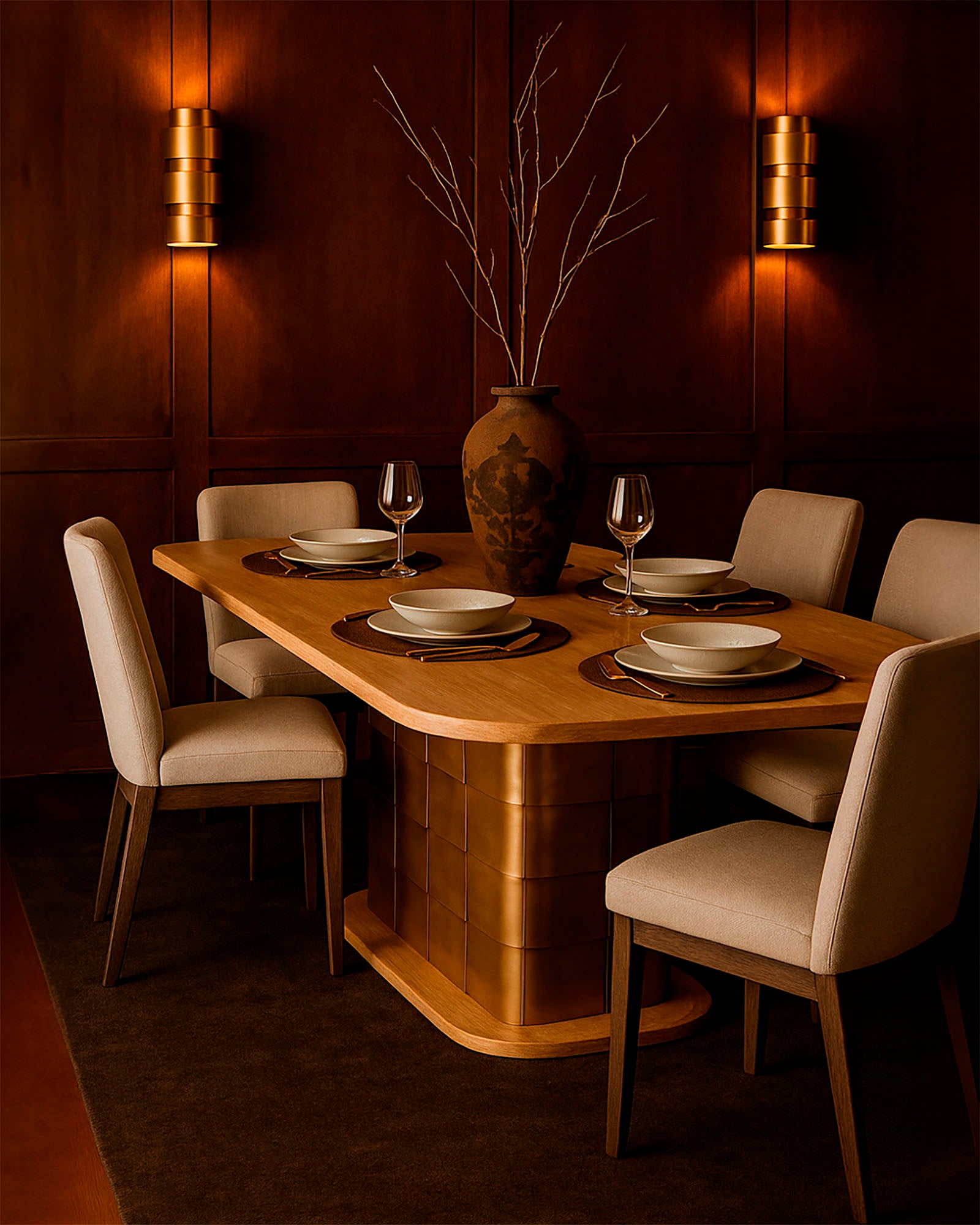 Mesa de Jantar em Latão Mango 210X110X76 Dourada