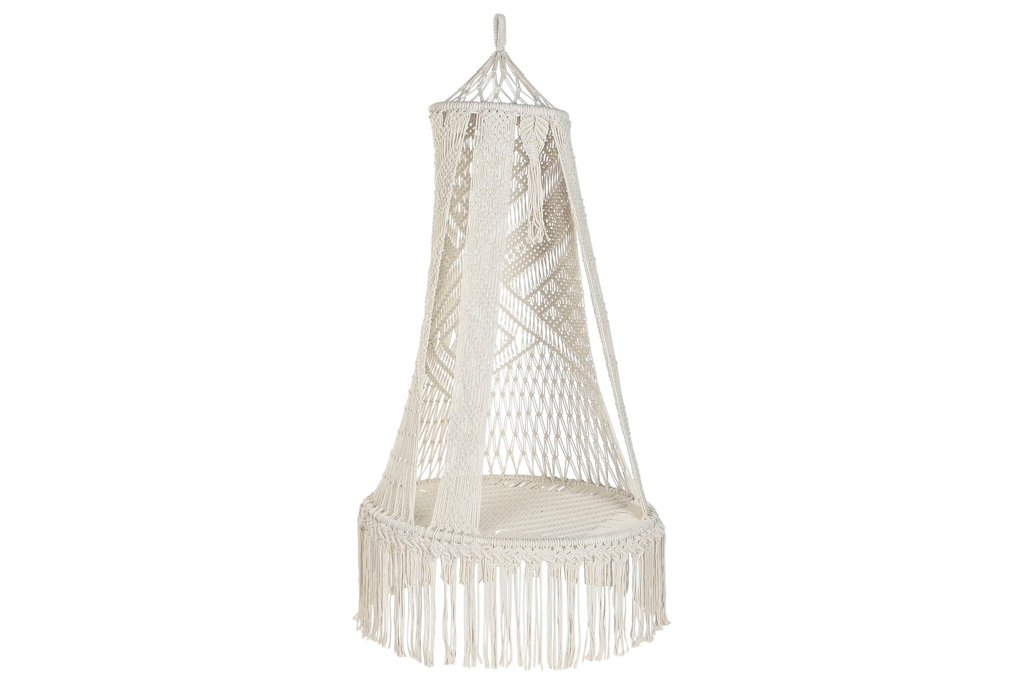 Cadeira suspensa de algodão 82x82x170 máx., 120 cm de macramê